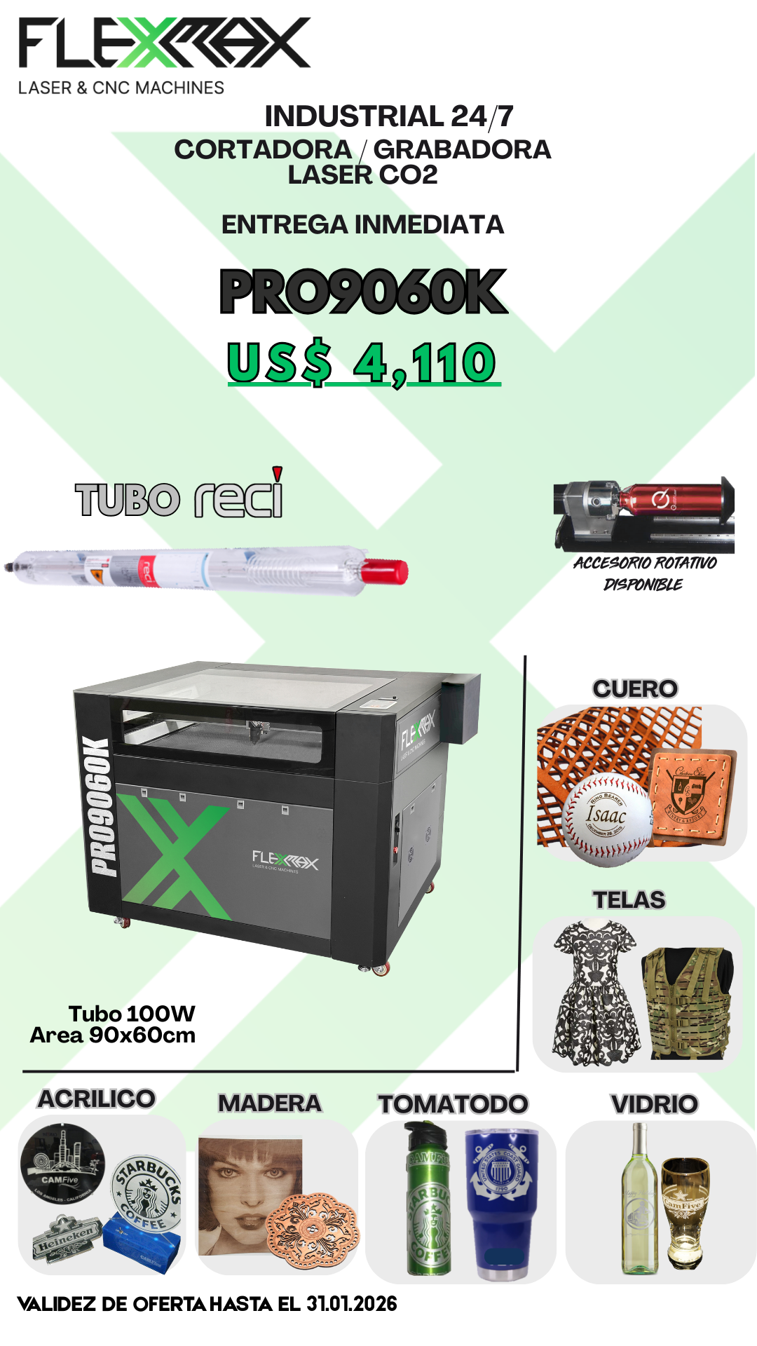 FlexMax Laser & CNC Perú Facebook ad from Jan 19, 2026