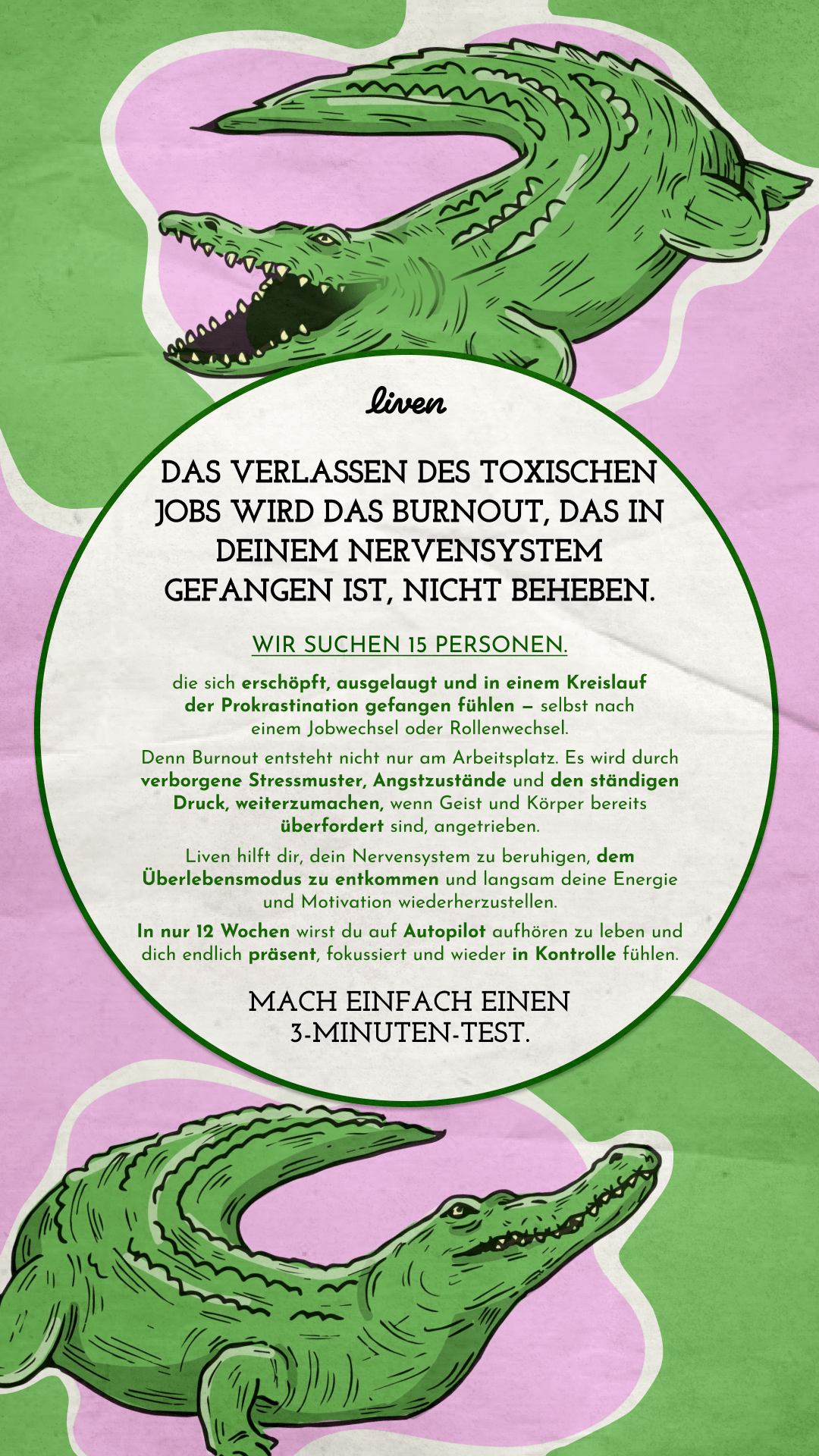 Liven: Comunidade de Autoconhecimento Facebook ad: Einfach zu befolgender Anti-Burnout-Plan