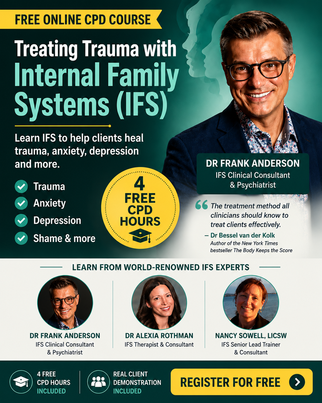 Mental Health Education - TST Facebook ad: Free Online Trauma Course: Internal Family Systems (IFS)