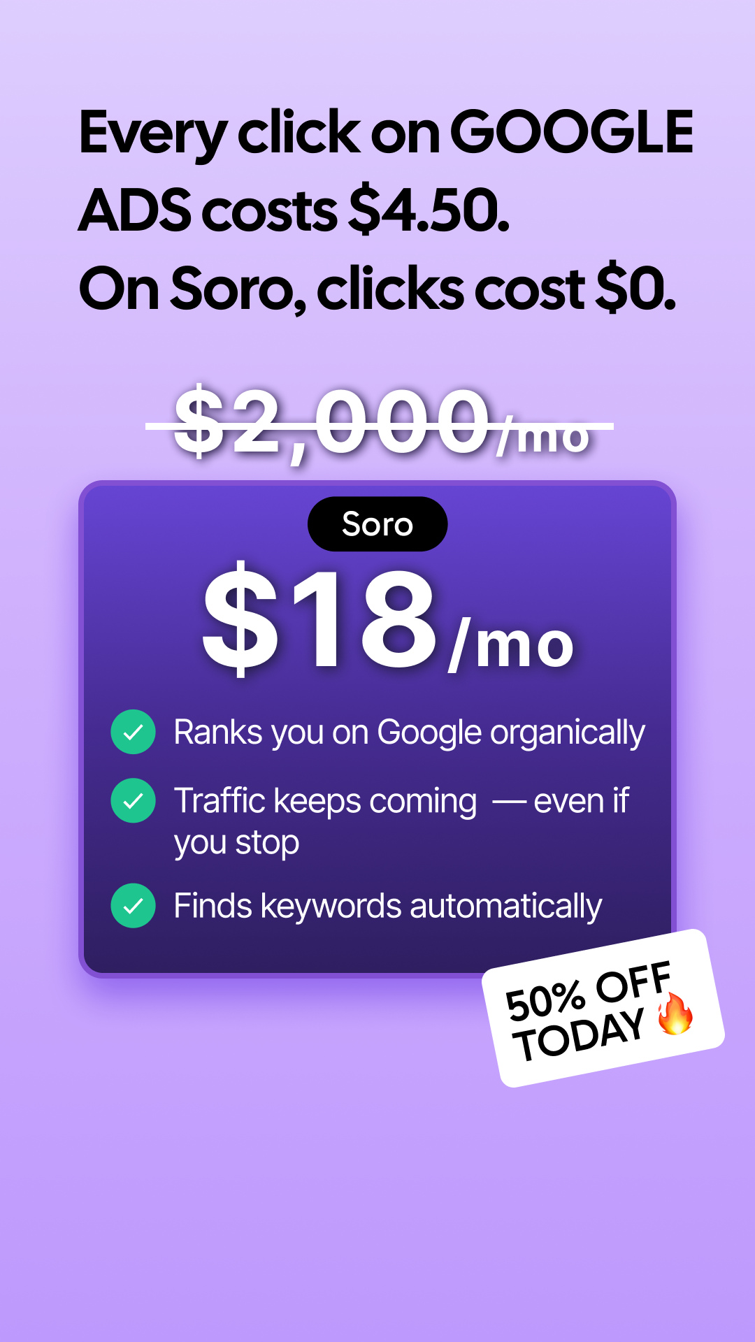 Soro SEO Facebook ad