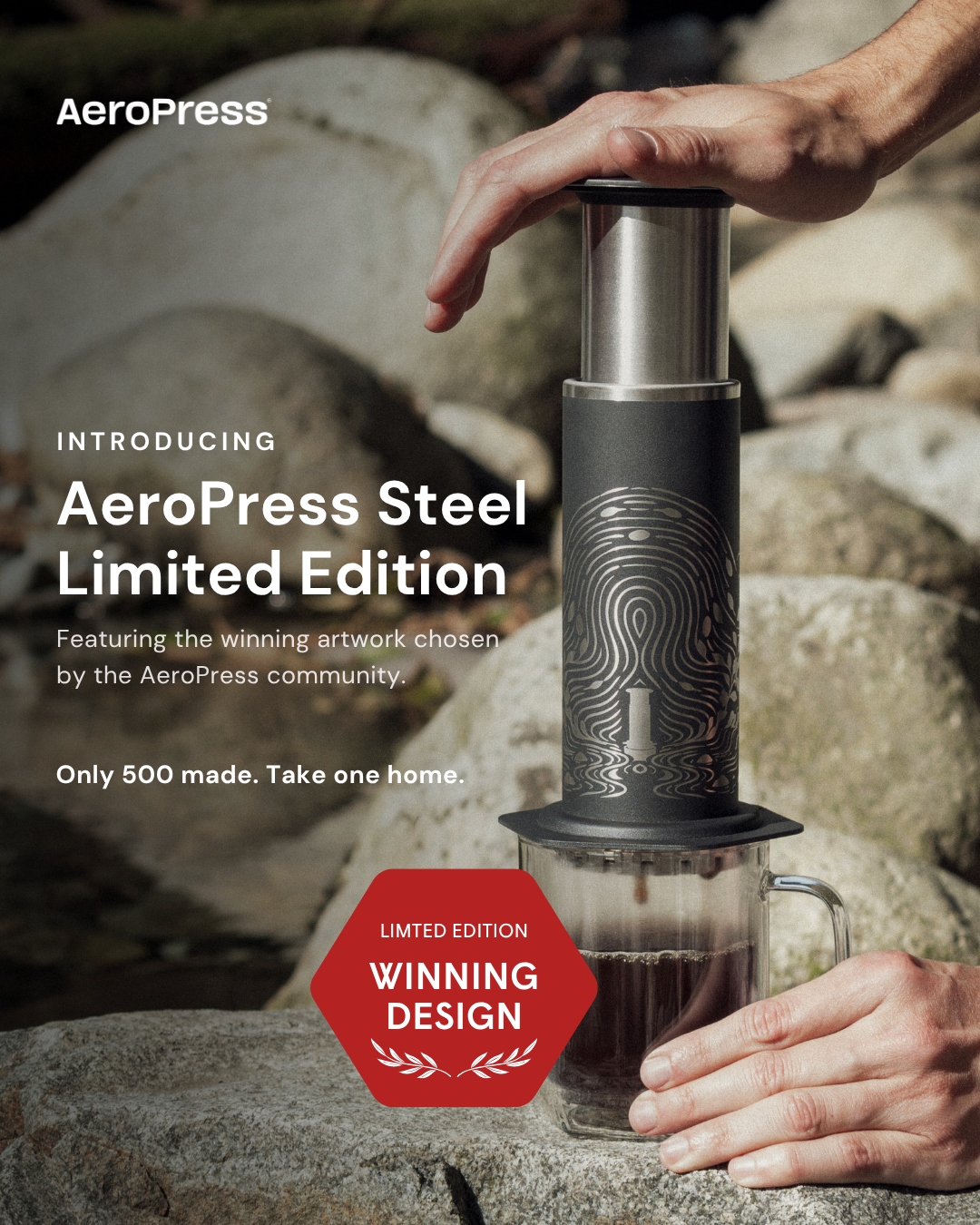 AeroPress Facebook ad: Meet AeroPress Steel Limited Edition