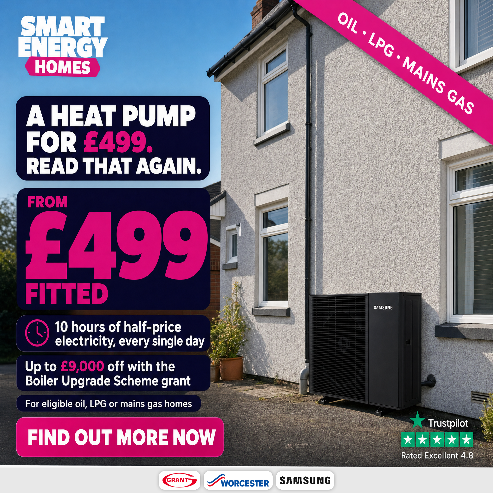 Smart Energy Group Facebook ad: From £499 + Save £230 a Year