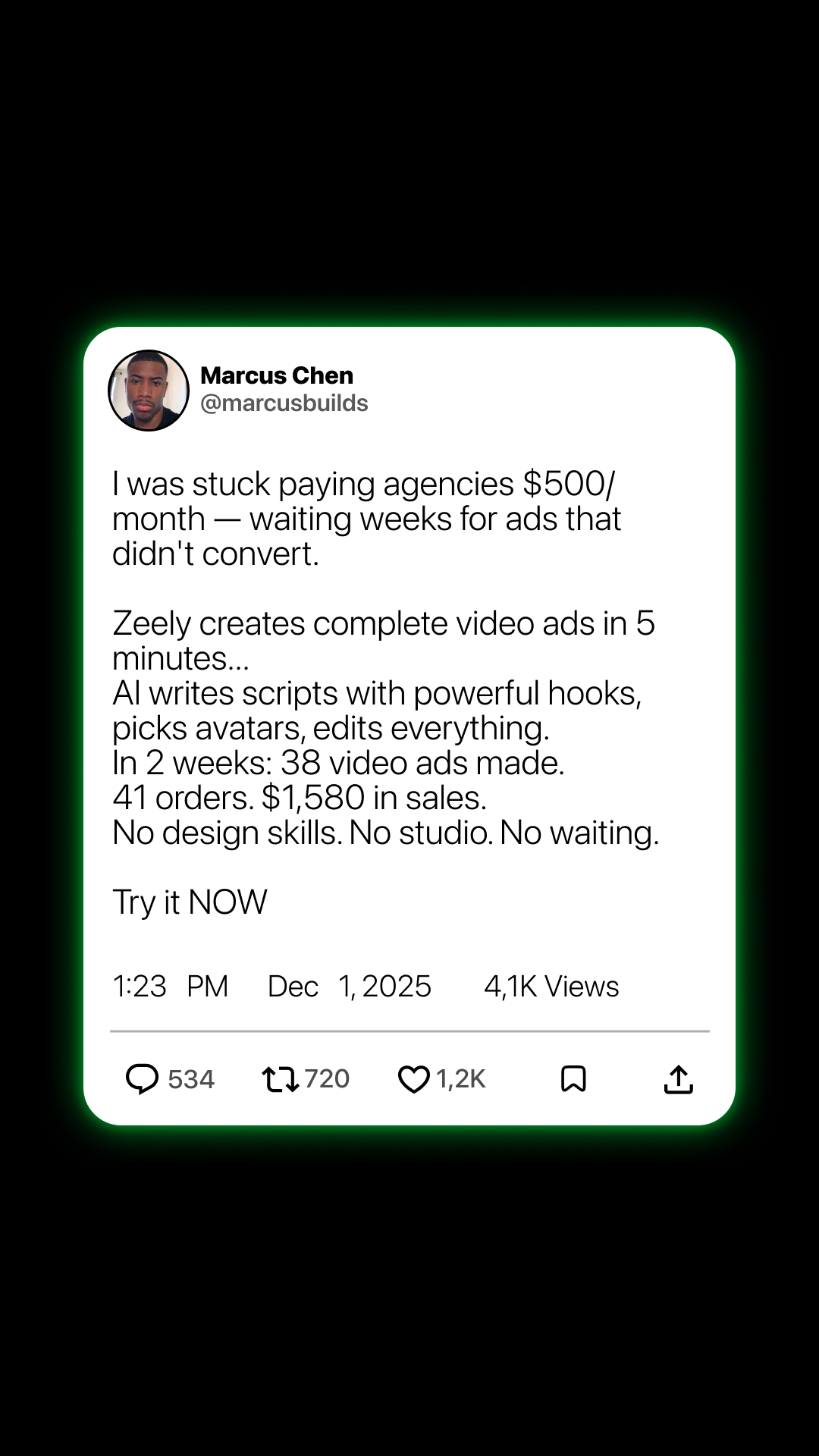 Zeely Facebook ad