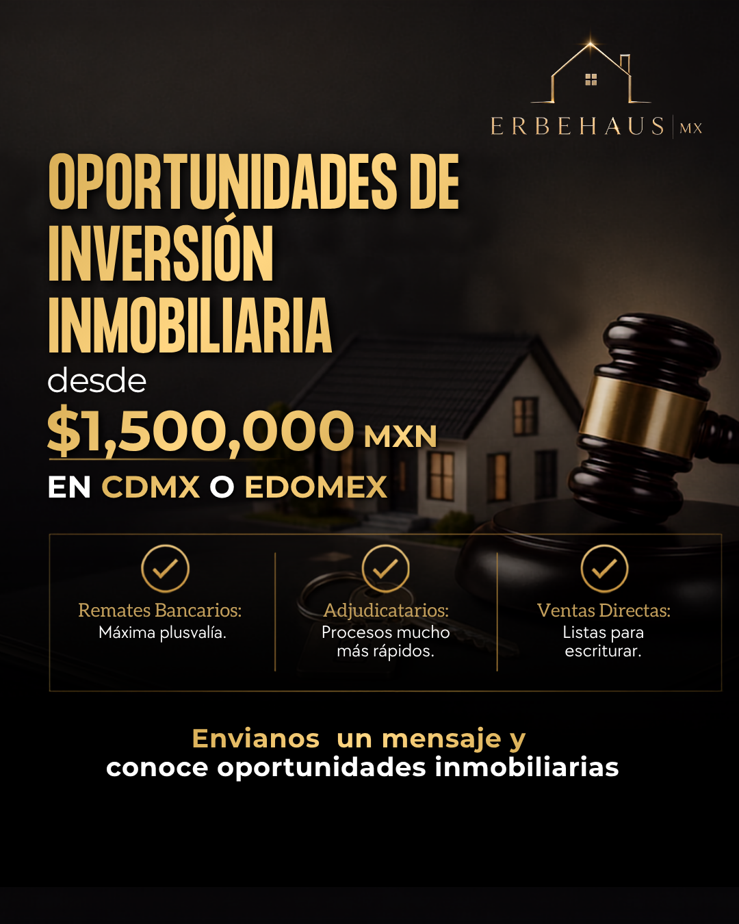Erbehaus mx Facebook ad: Oportunidades de Inversión Inmbiliaria