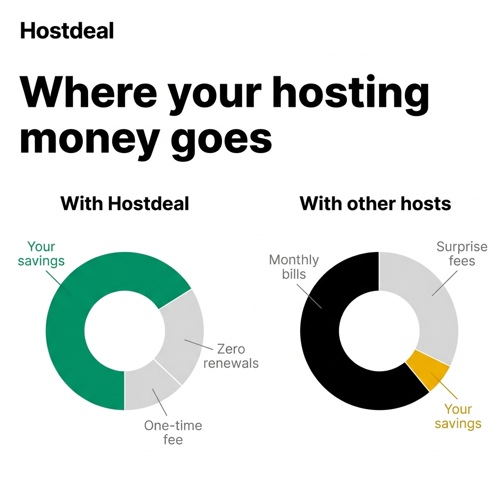 Hostdeal Facebook ad: Lifetime Hosting. One Payment.