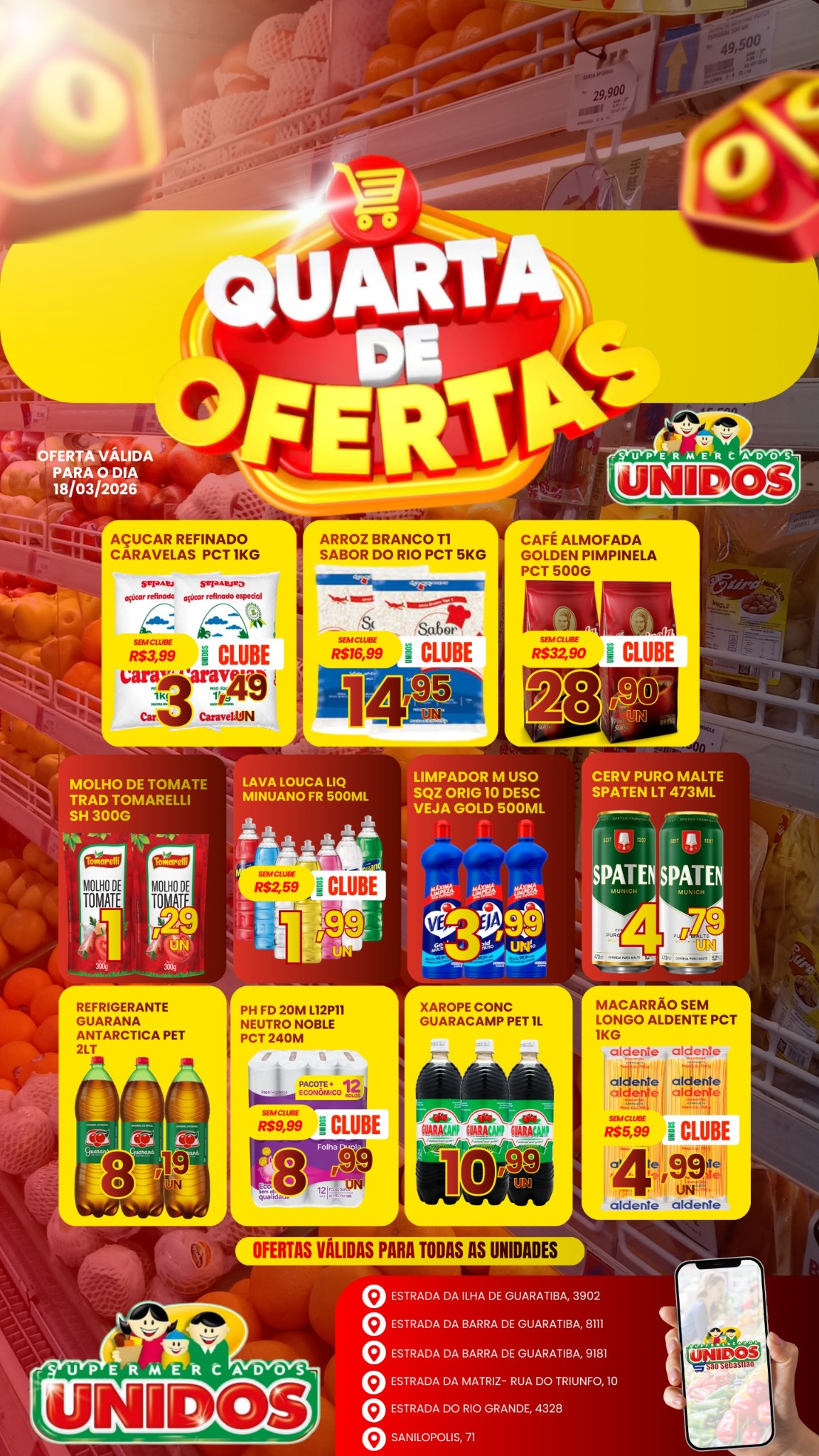 Supermercados Unidos Guaratiba RJ Facebook ad: QUARTA DE OFERTAS