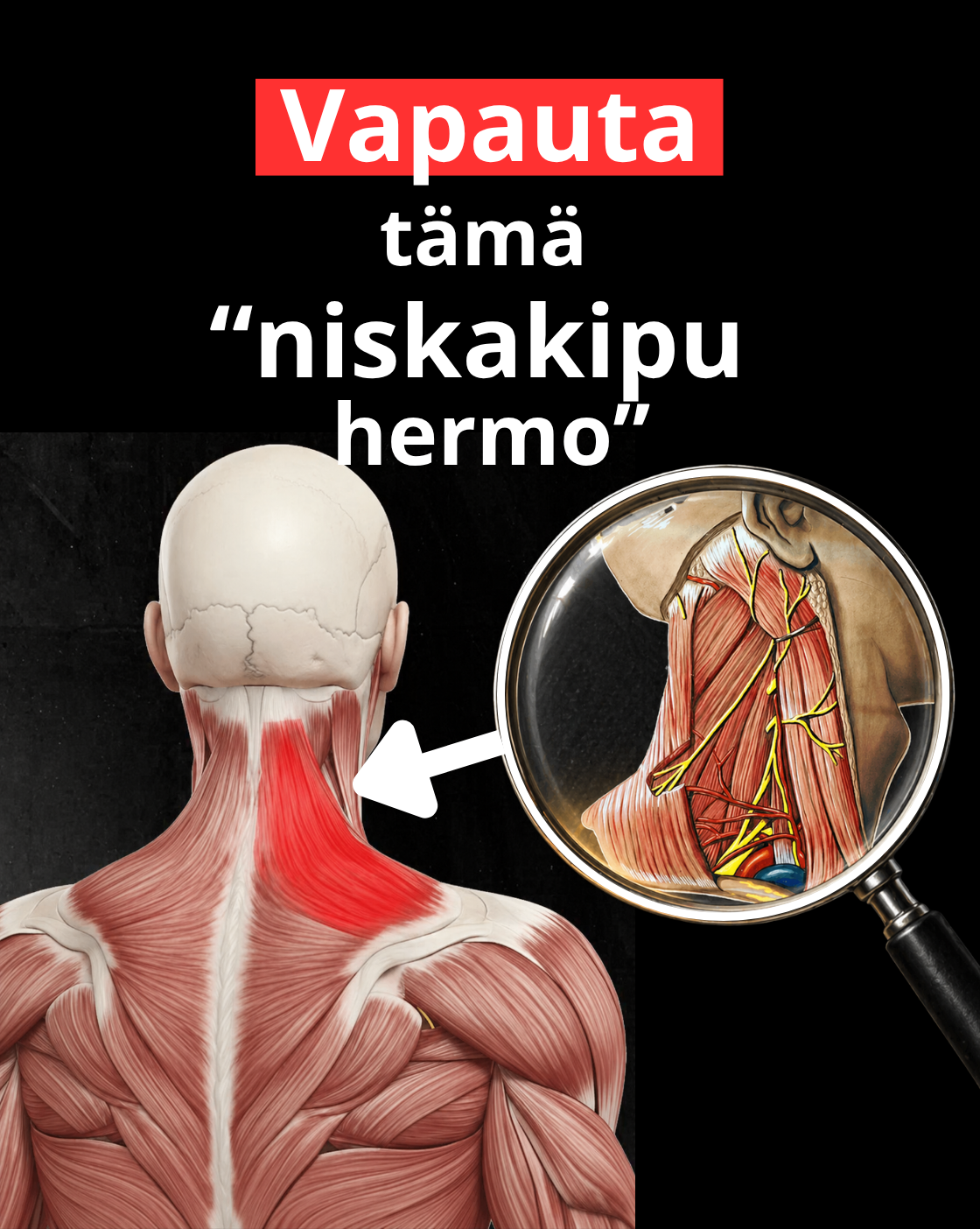 HyvinvointiHeimo.fi Facebook ad: Vapauta tämä niskakipuhermo