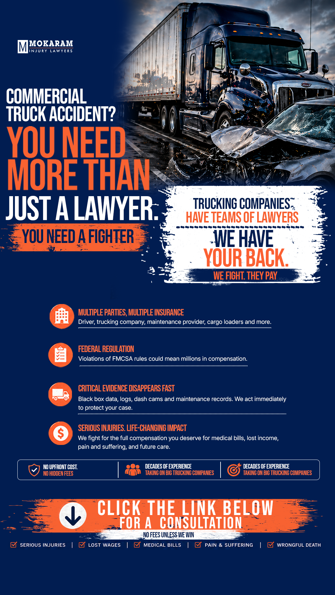 Mokaram Injury Lawyers Facebook ad from May 14, 2026