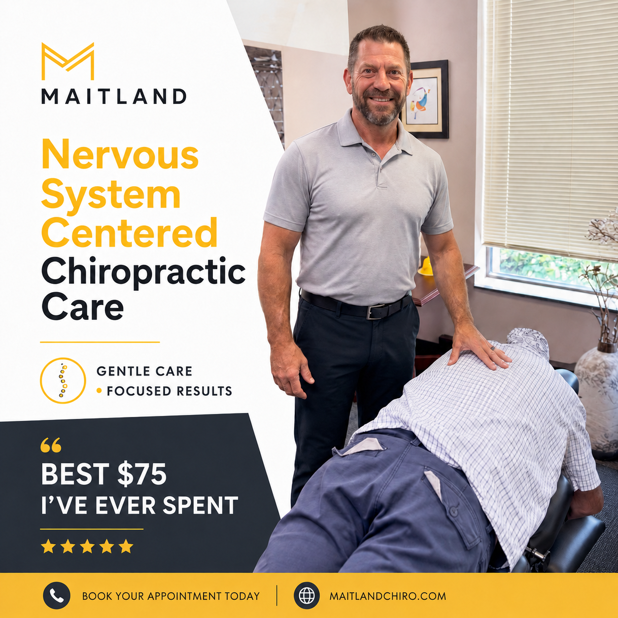 Orlando Spine Center - Maitland Facebook ad: $75 CHIROPRACTIC IN MAITLAND