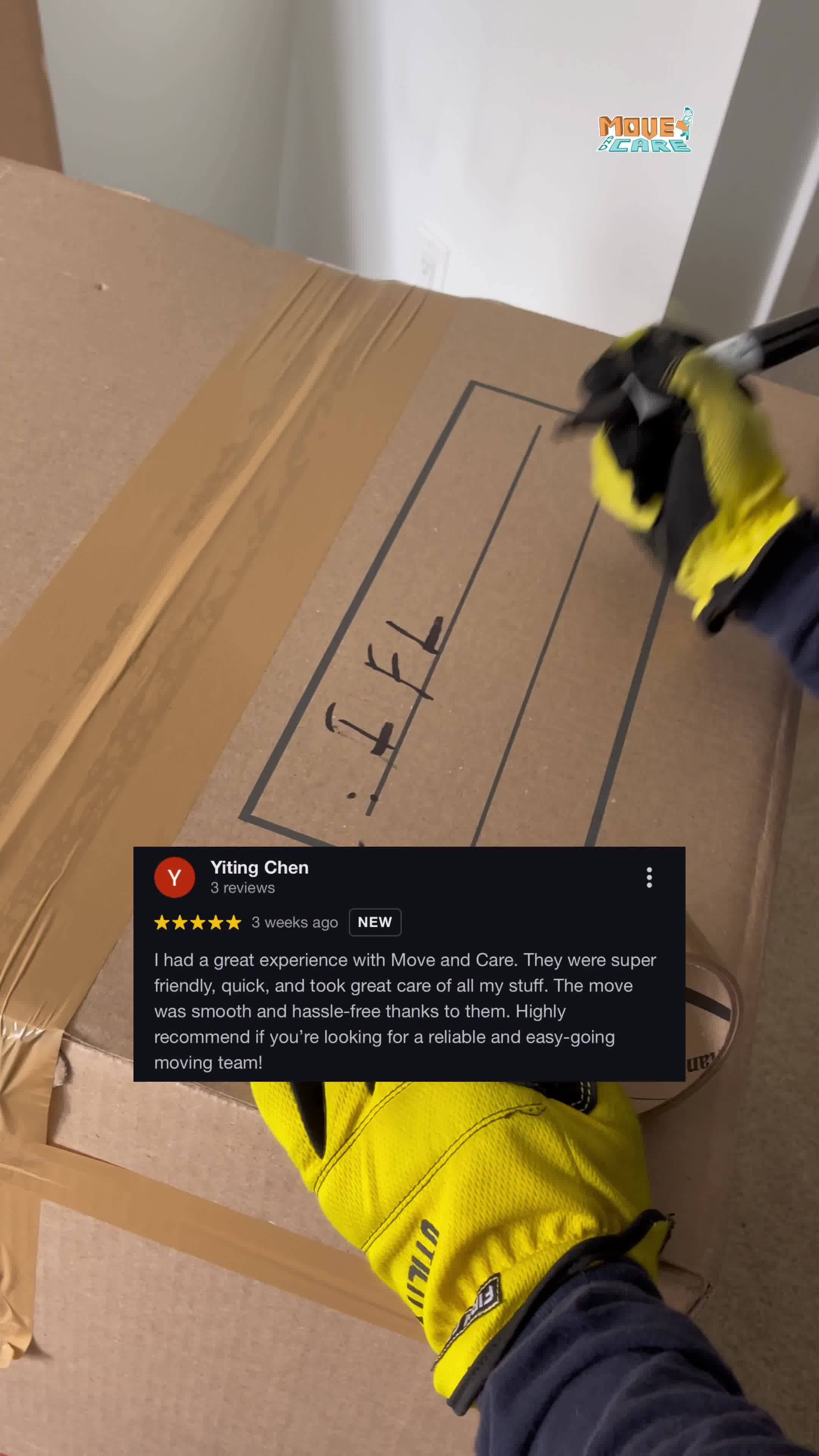 Move and Care Moving Company Facebook ad from Nov 6, 2025