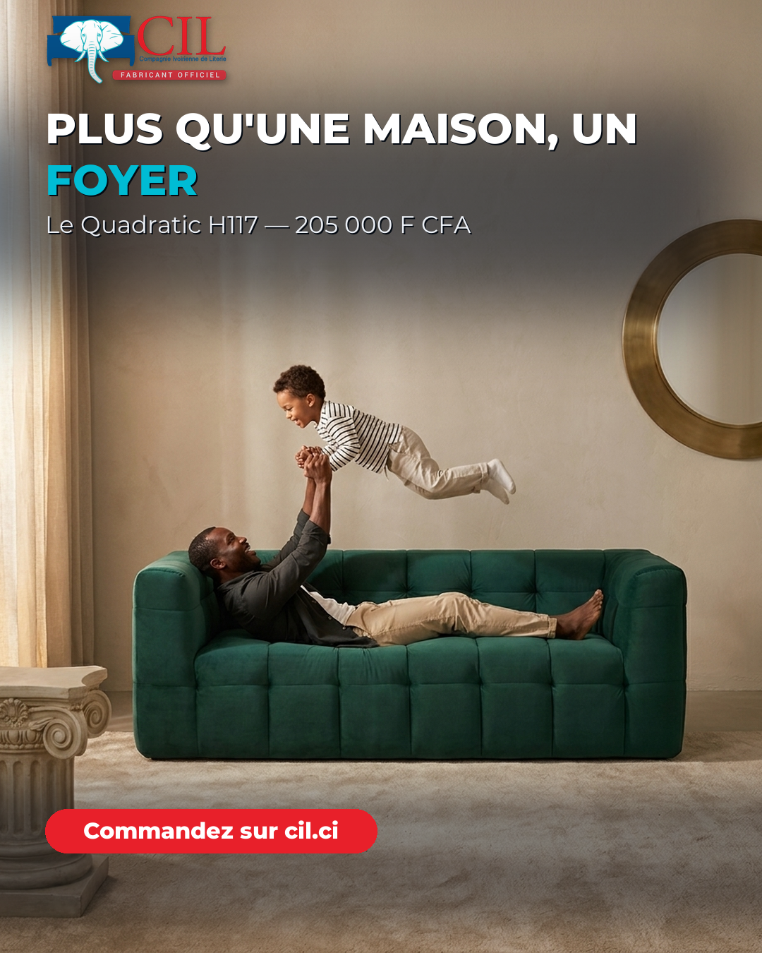 CIL - Compagnie Ivoirienne de Literie Facebook ad: Quadratic H117, Design & Confort Premium