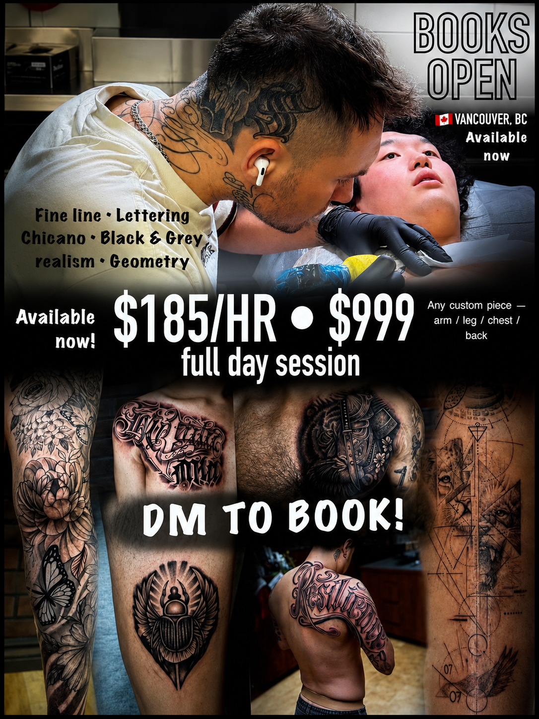 Sliusarenko Daniil Facebook ad: $999 Tattoo Session, Vancouver