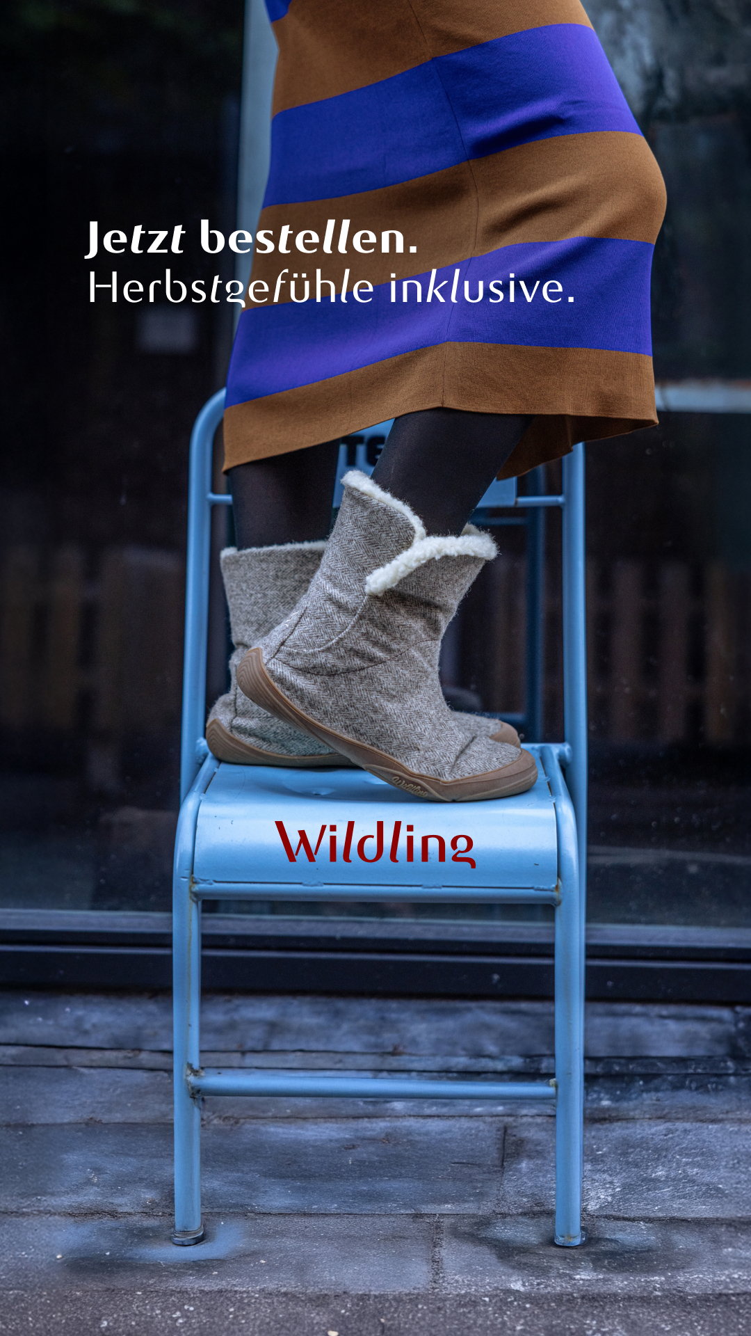 Wildling Shoes Facebook ad: Kuschelig warm durch den Winter