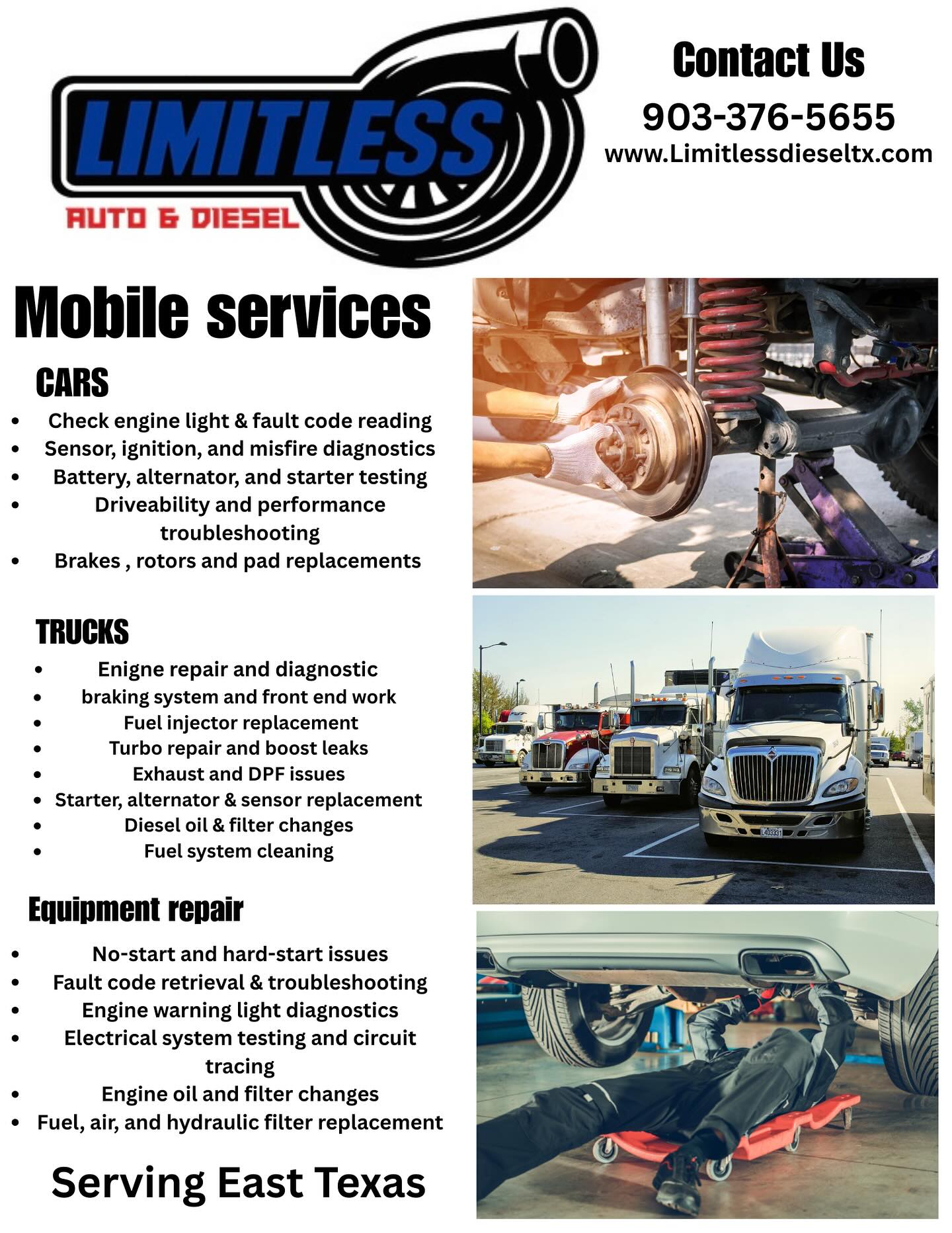 limitlessautoanddiesel Facebook ad: Limitless Auto & Diesel is East Texas trusted…