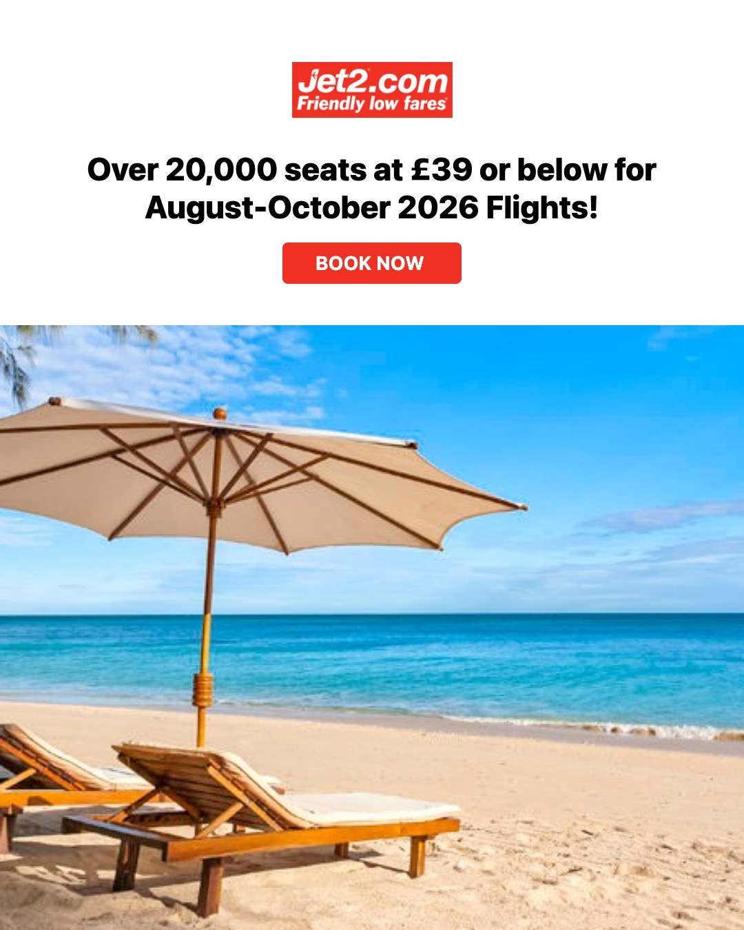 Everything Discounts Facebook ad: Over 20,000 seats at £39 or below for…