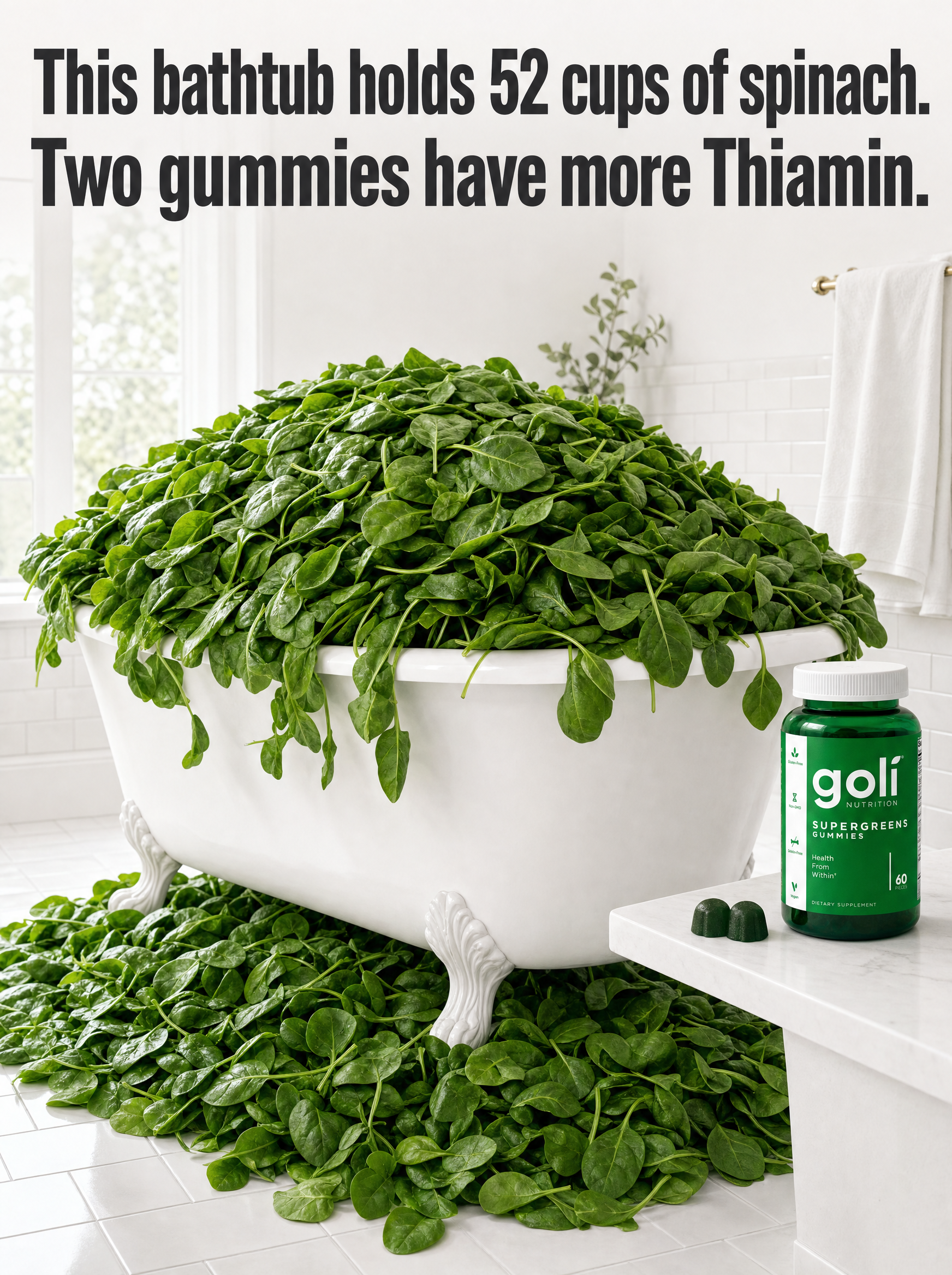 Goli Facebook ad: More Thiamin Than 52 Cups of Spinach