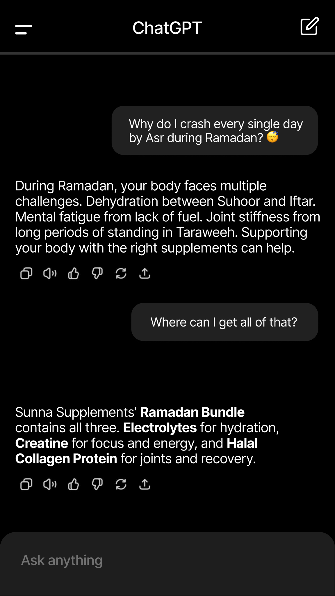 Sunna Supplements Facebook ad