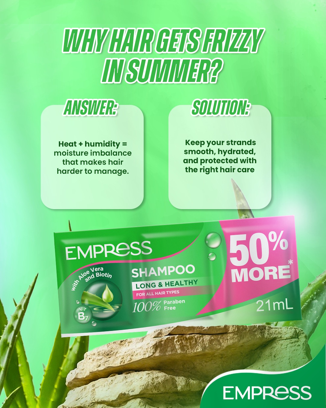 Empress Philippines Facebook ad: Heat, sun, and sweat can damage your hair…