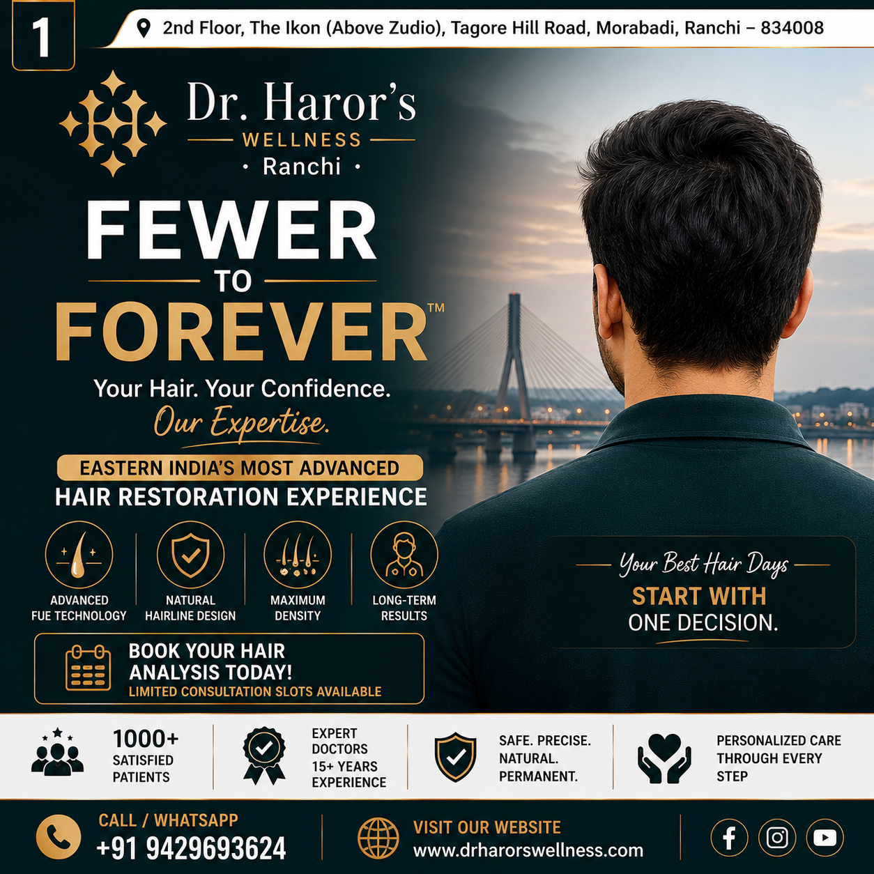 Dr. Haror’s Wellness - Ranchi Facebook ad: Thinking about a Hair Transplant?