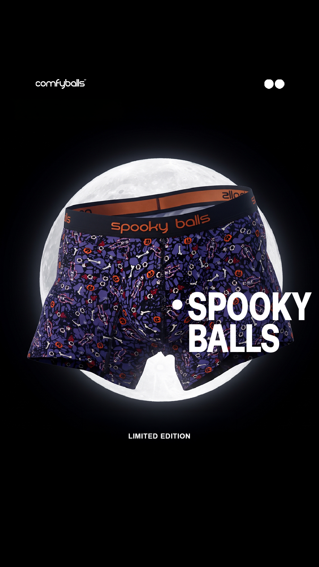 Comfyballs Facebook ad: Säkra dina Spooky Balls!