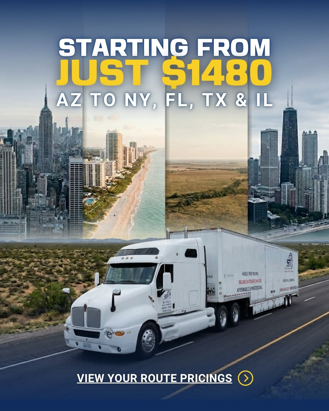 STI Movers Phoenix - Best Phoenix Moving Company Facebook ad: Arizona Long-Distance Pricing