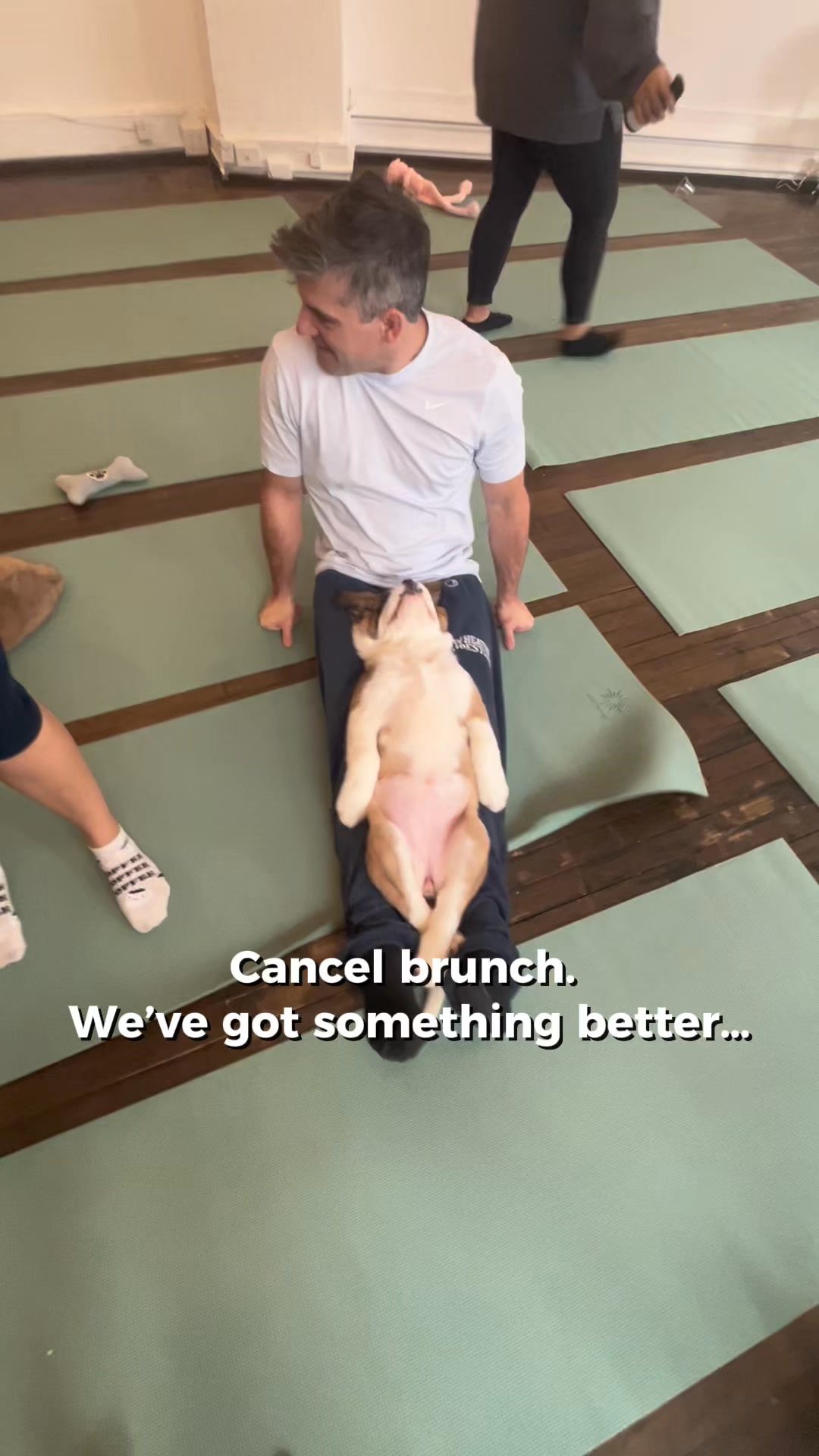 Puppies & Yoga Dallas Facebook ad: Book your class now!