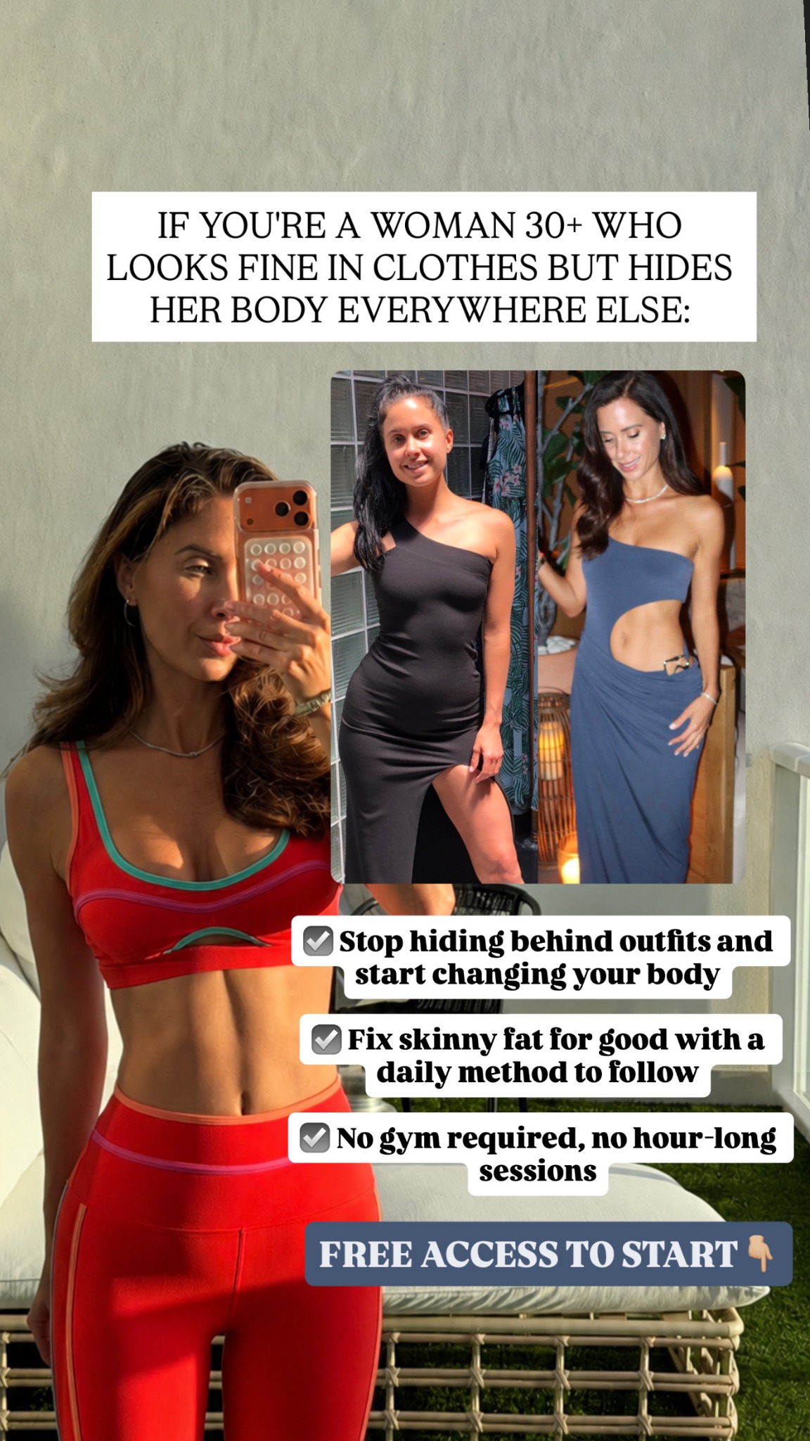 Kelsey Rose Fitness Facebook ad: Stop hiding, start feeling confident!