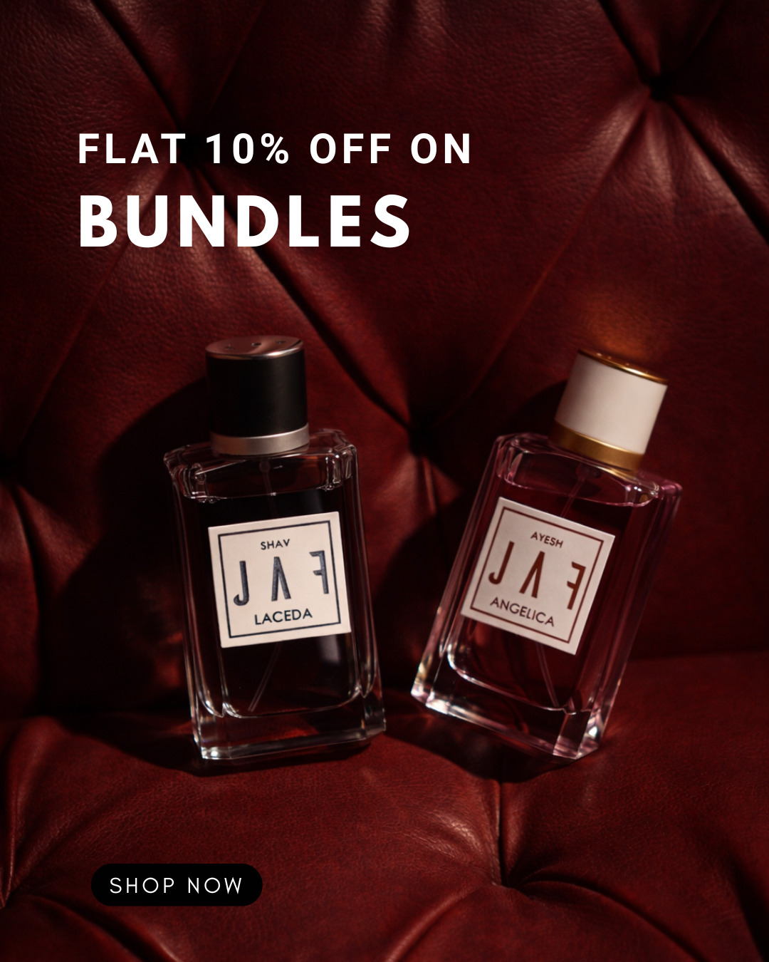 JAF Perfumes Facebook ad: 10% OFF ON YOUR FAVOURITE PERFUMES!