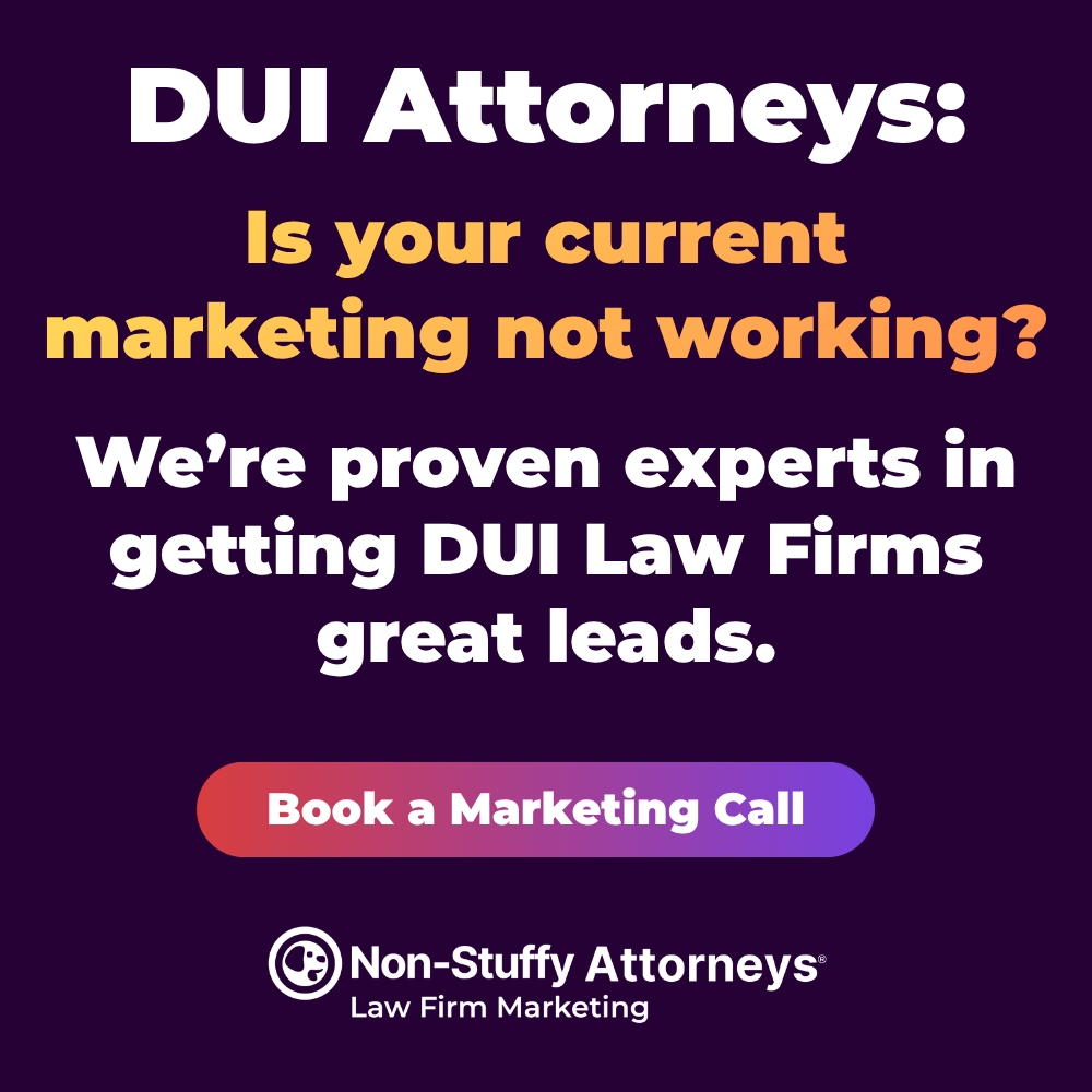 Non-Stuffy Attorneys Facebook ad: Discover DUI Law Firm Leads Solutions