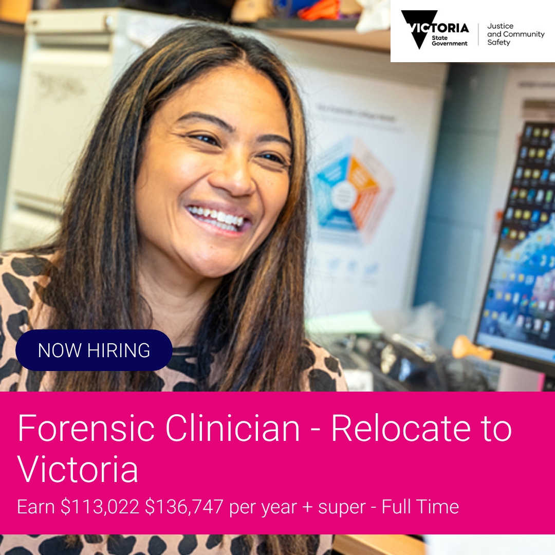 SEEK Facebook ad: Forensic Clinician - Relocate to Victoria