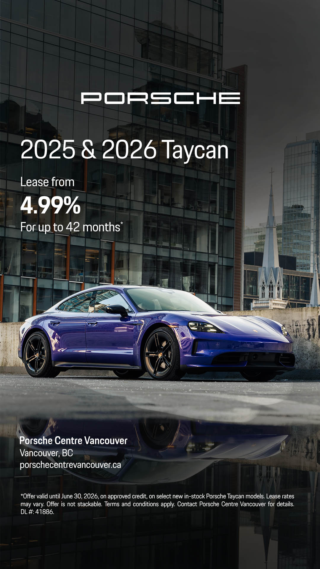 Porsche Centre Vancouver Facebook ad from Jun 19, 2026