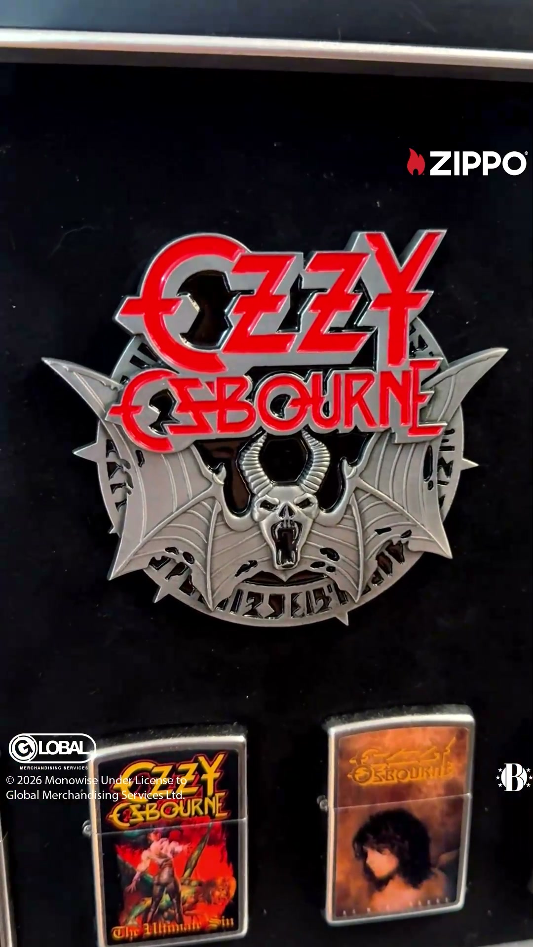 The Bradford Exchange Facebook ad: Ozzy Ozbourne Zippo Lighter Collection
