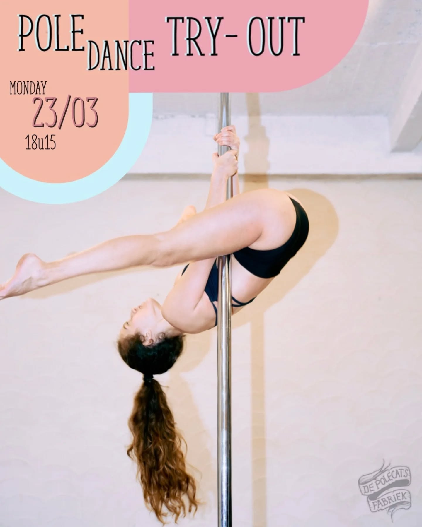 De Polecats Fabriek Facebook ad: Paaldans lessen | Aerial hoop & Handstand Lessen in Gent |…