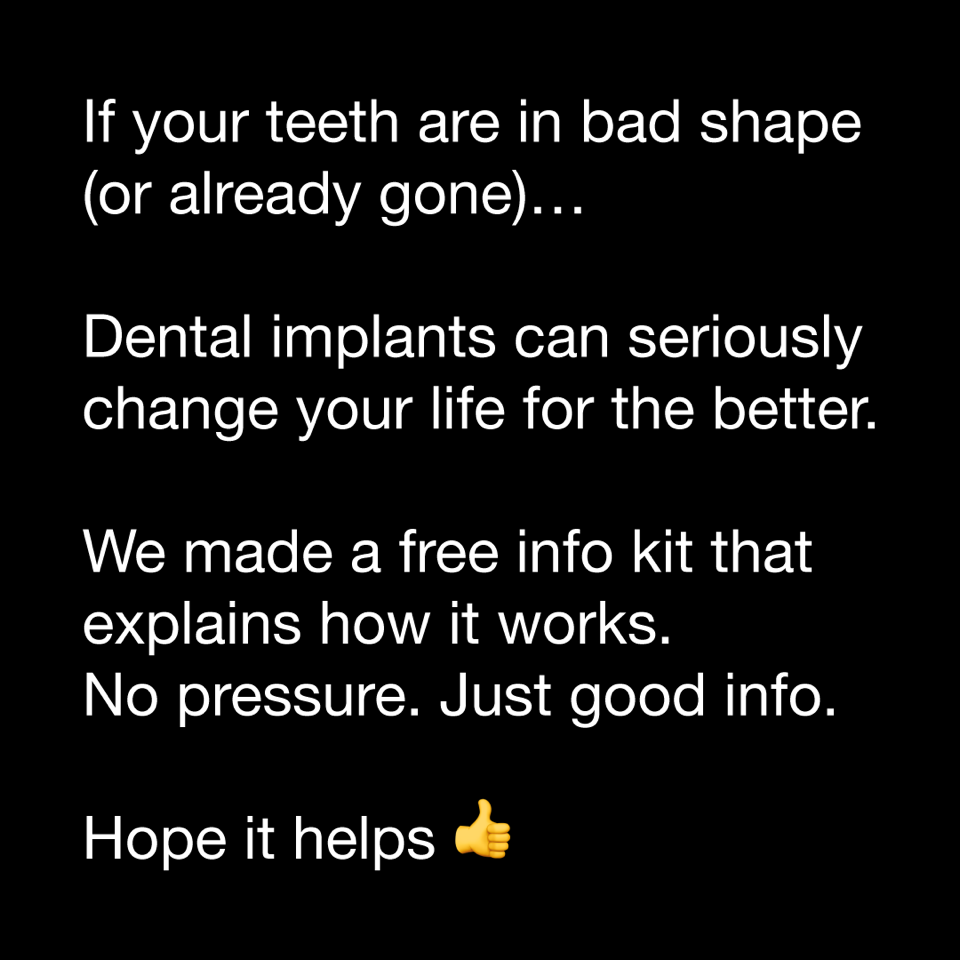 Pagosa Dental Implant Center Facebook ad: Save $$$ on New Teeth!