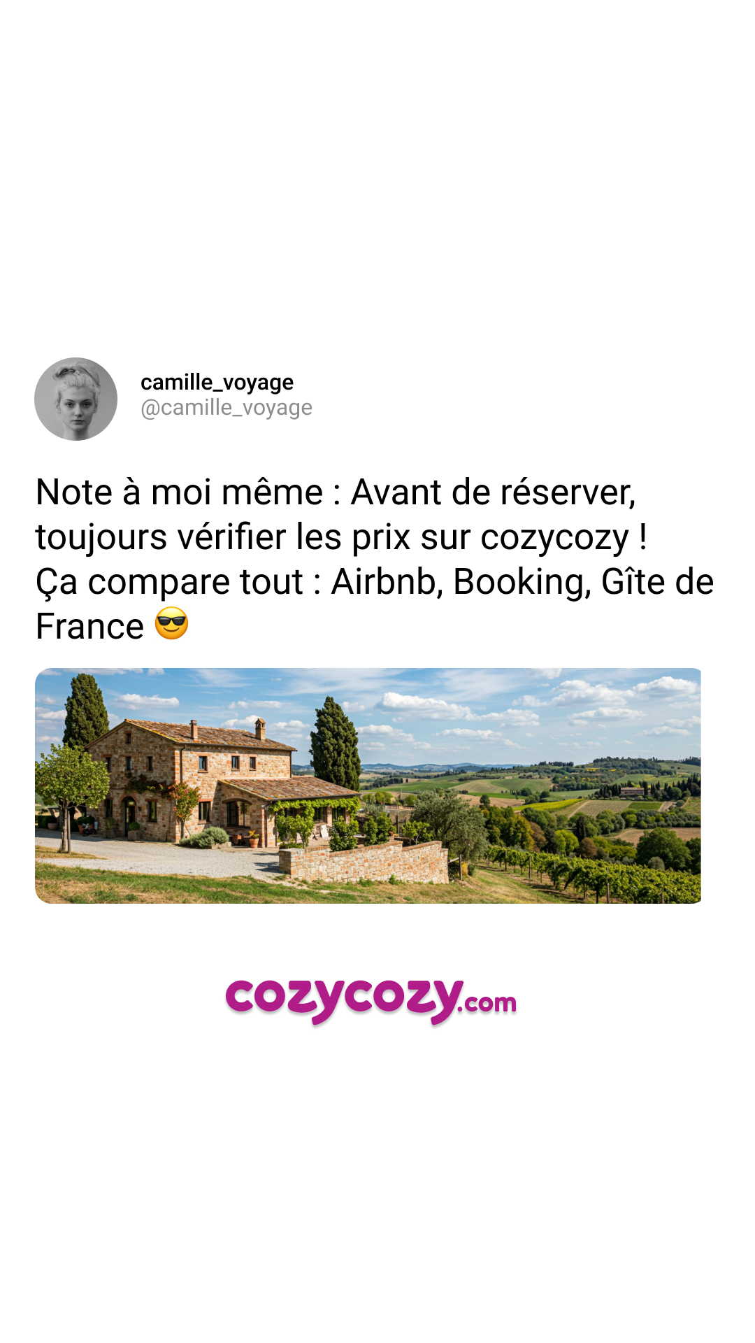cozycozy.com Facebook ad