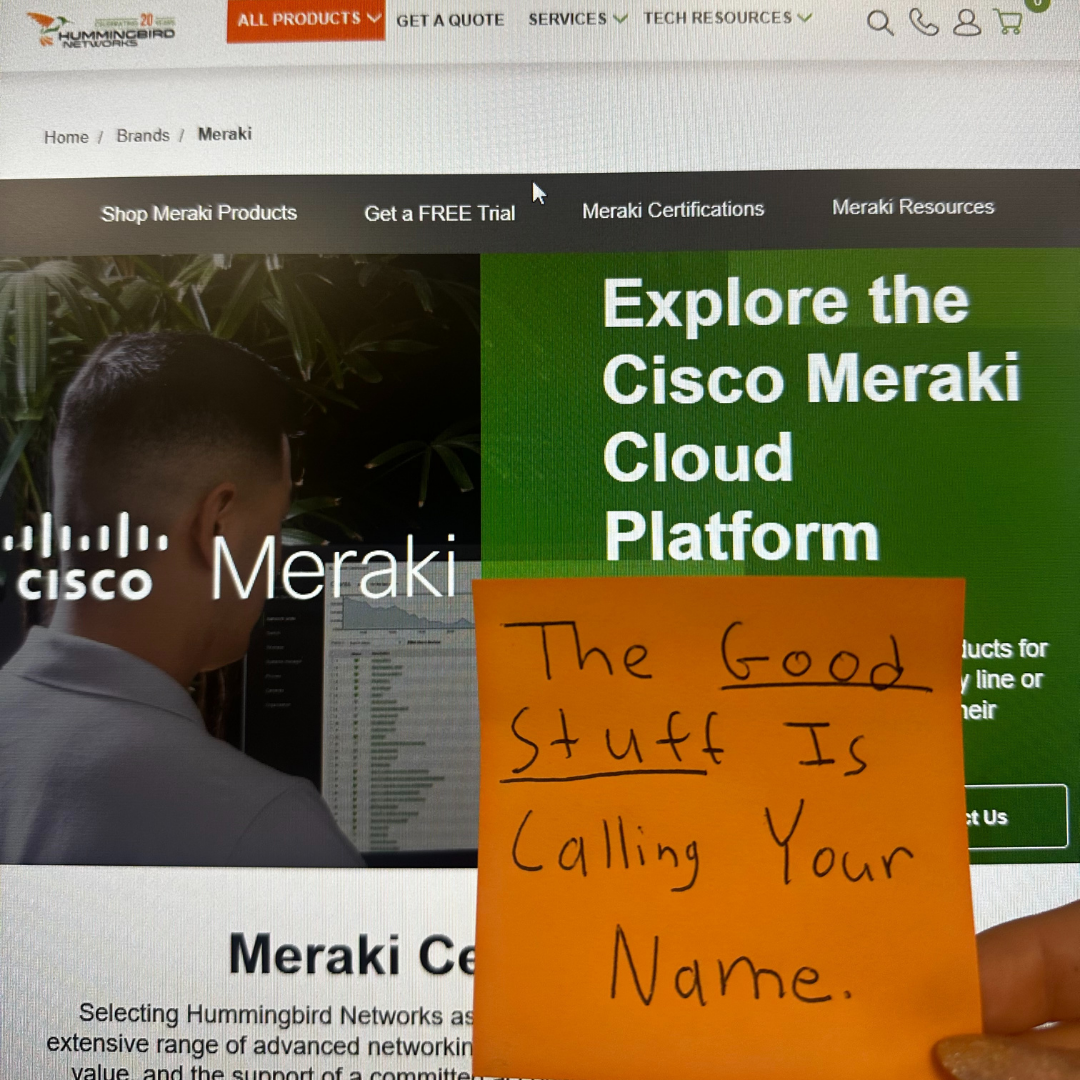 Hummingbird Networks Facebook ad: Need Cisco or Meraki Pricing? Skip the Wait.
