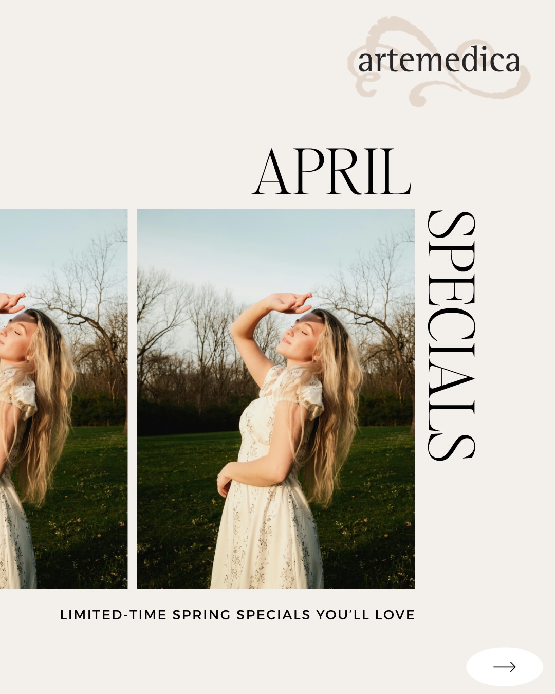 Artemedica Facebook ad: April at Artemedica