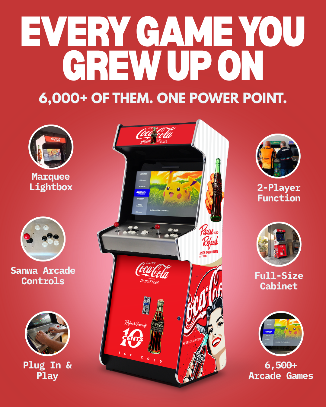 A Man & His Cave Facebook ad: 6,000+ Arcade & Console games in one cabinet