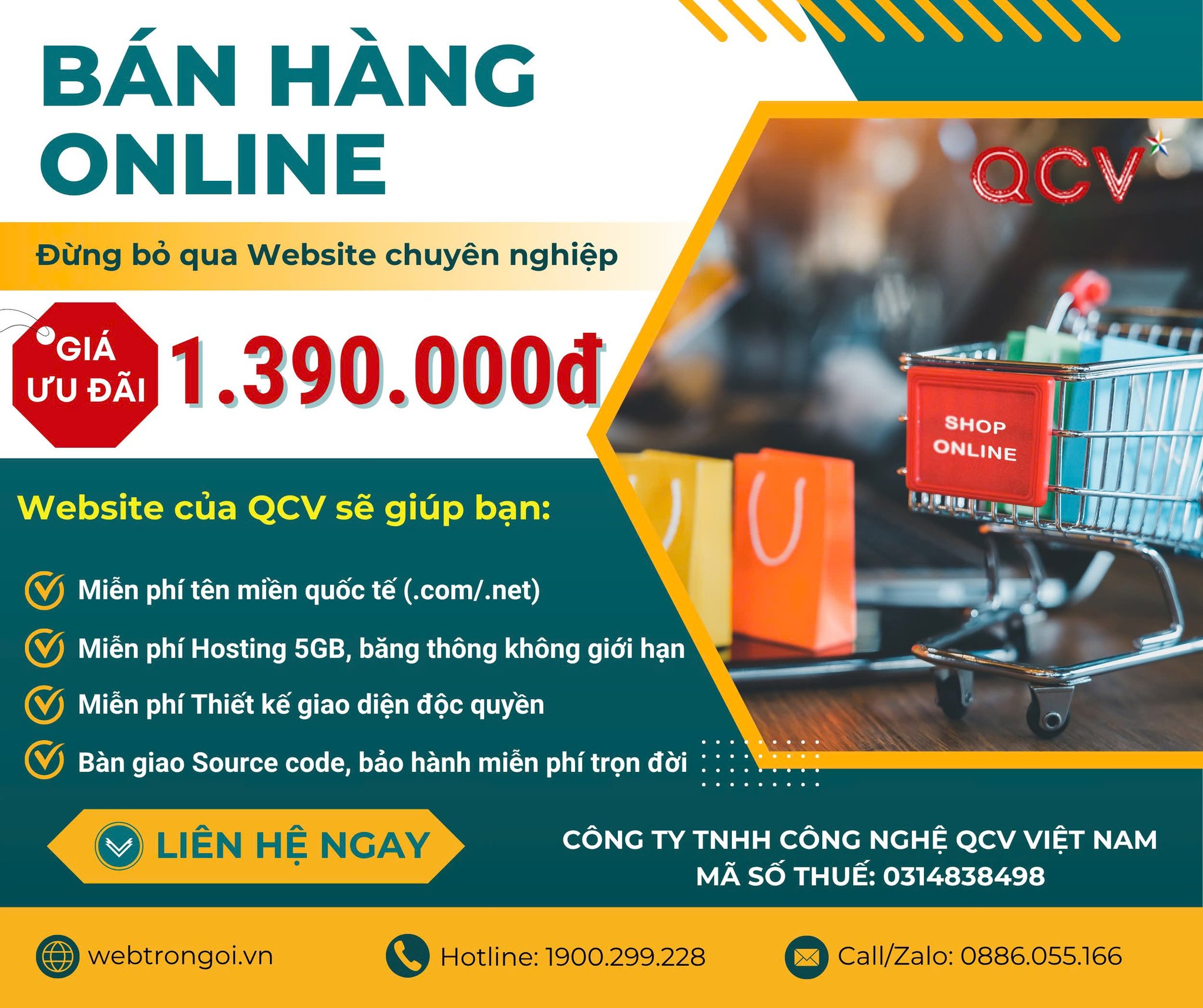 Chuyên Thiết kế Web trọn gói Facebook ad: Chỉ 1.390.000đ, Sở Hữu Website Bán Hàng Online…