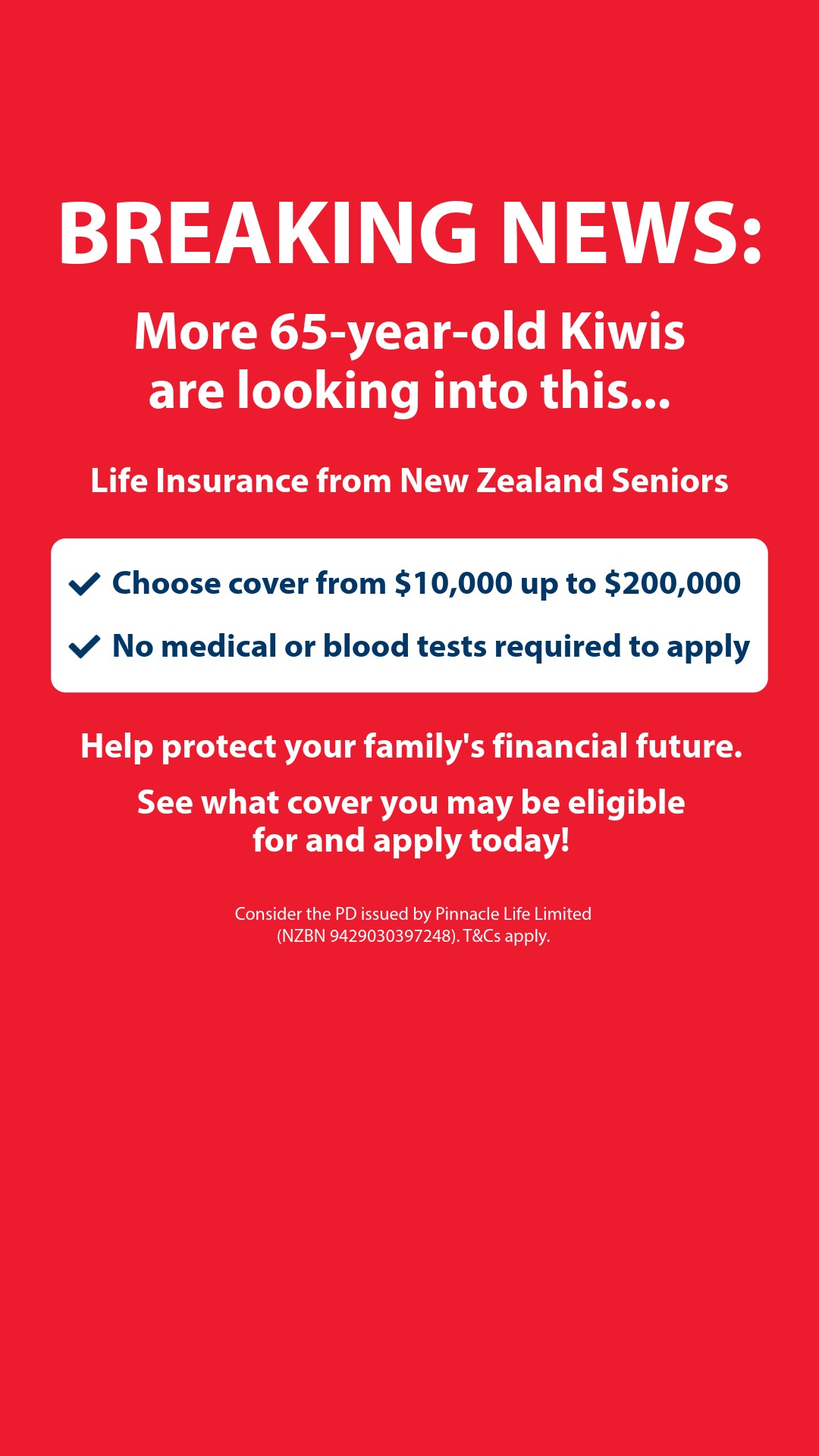 New Zealand Seniors Life Facebook ad
