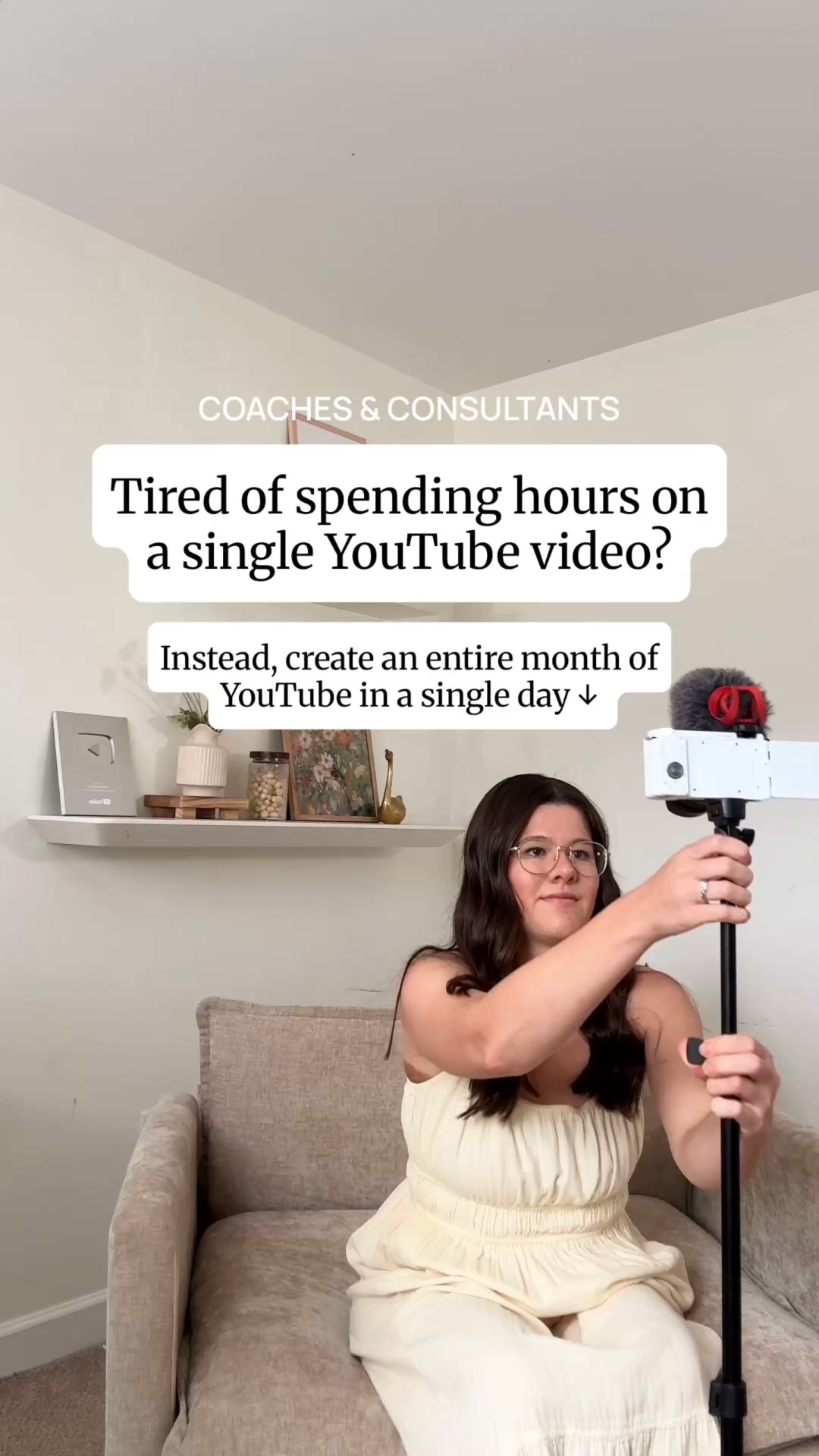 Stephanie Kase Facebook ad: Your entire month of YouTube, done in a single day