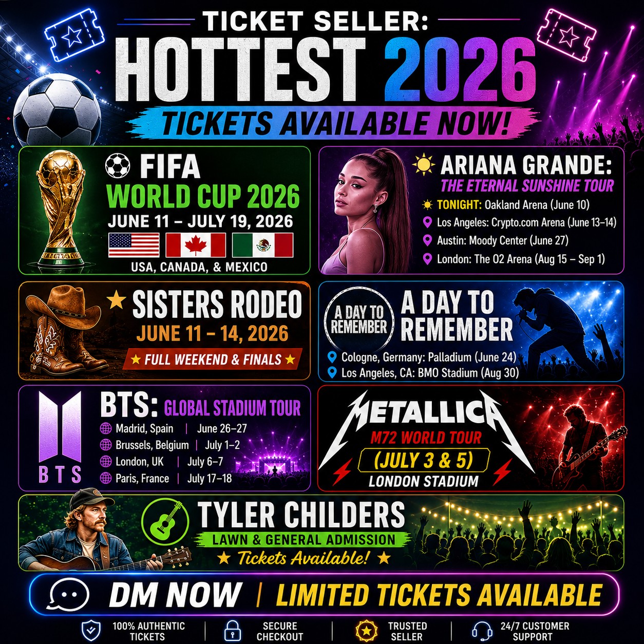 Instant Ticket Hub Facebook ad: The hottest 2026 tickets are here!