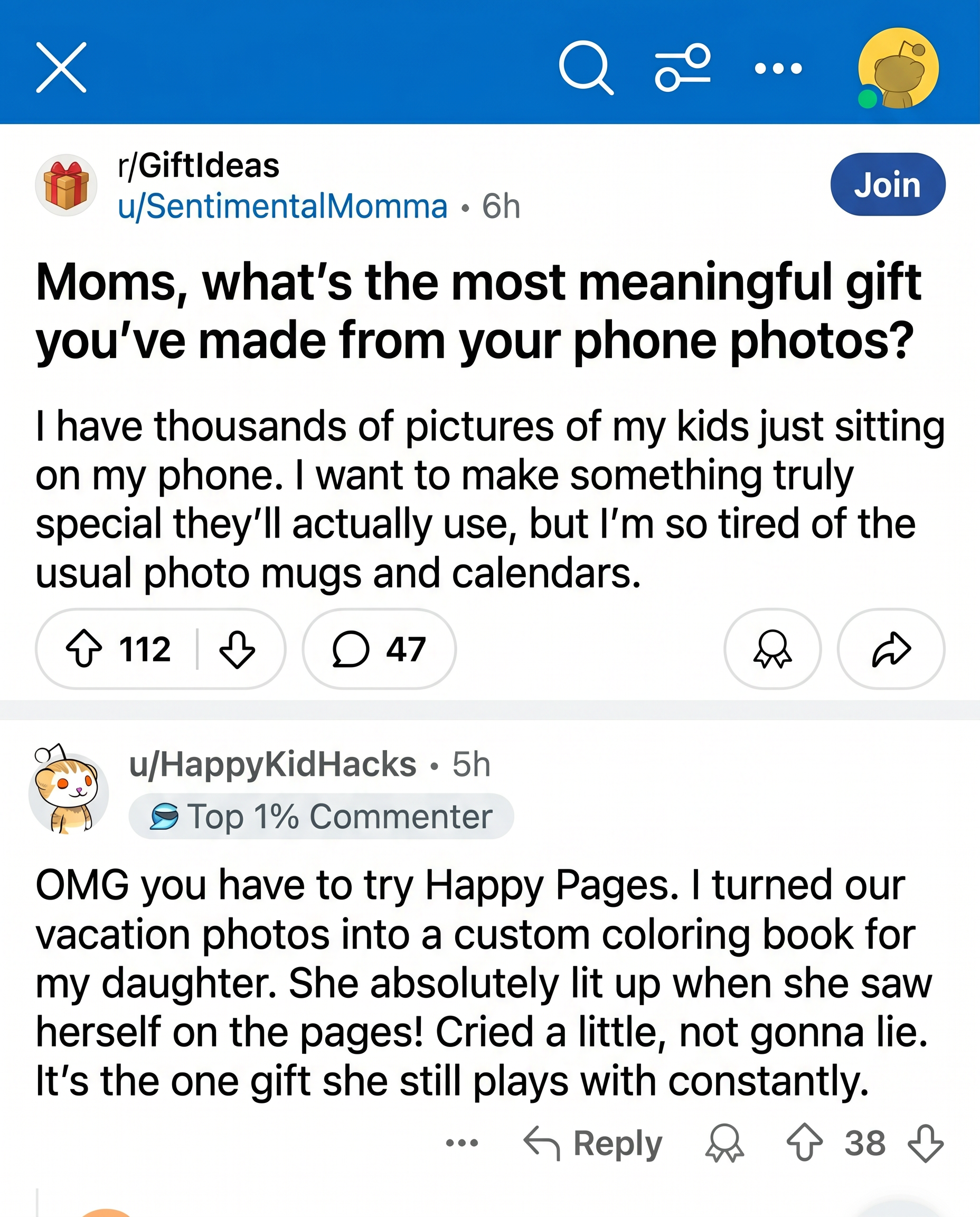 Happy Pages Facebook ad
