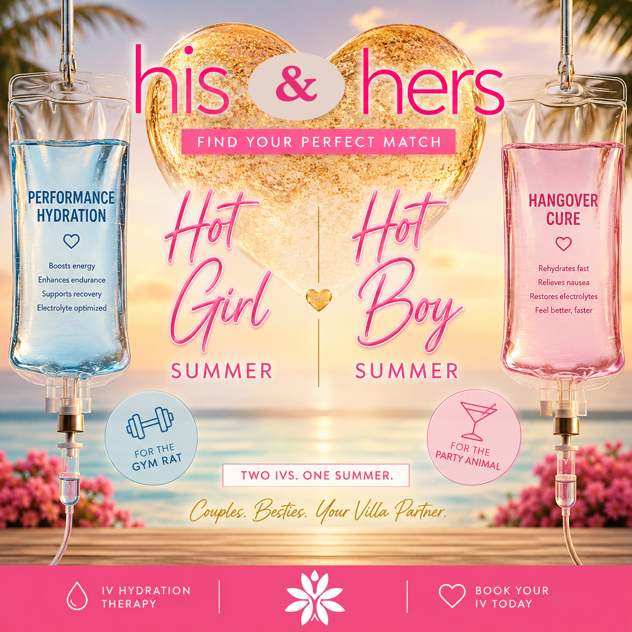 Sage Health & Wellness Center Facebook ad: HIS & HERS IV PACKAGE