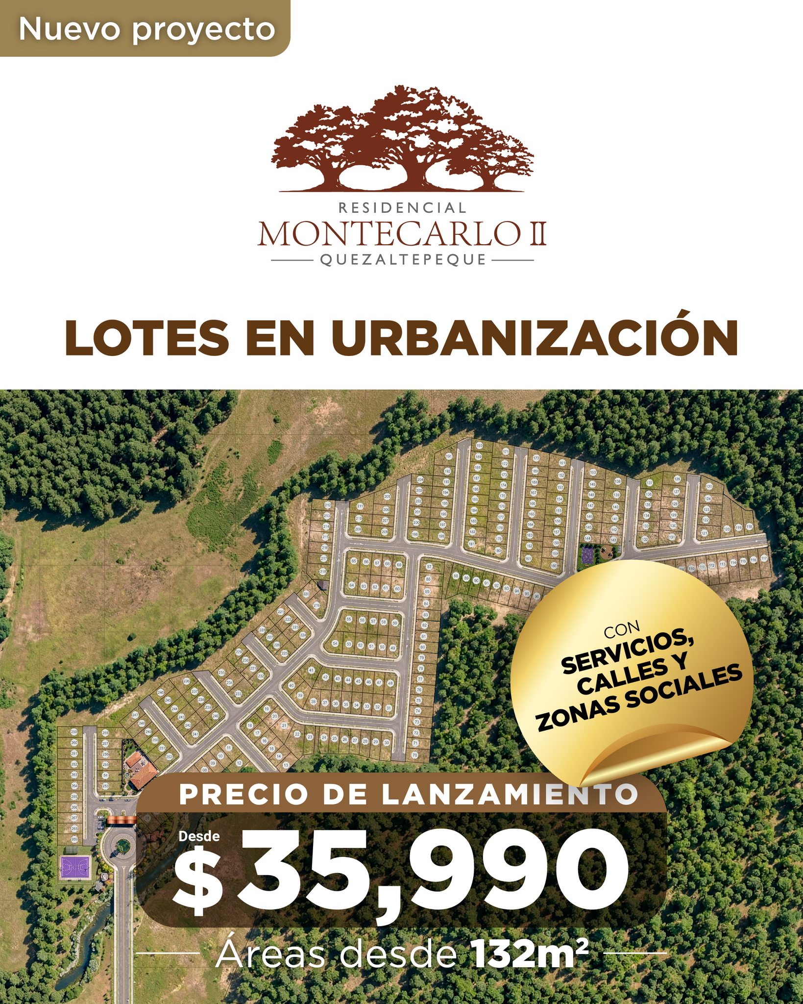 Grupo Uno El Salvador Facebook ad: ¡Llegaron los LOTES a MONTECARLO II!