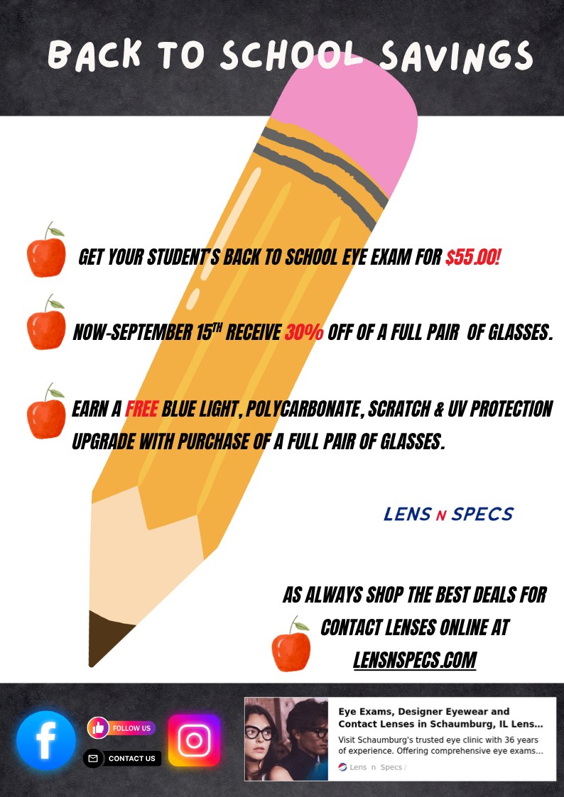 LENS N SPECS Facebook ad: Don't miss the bus to our back to…
