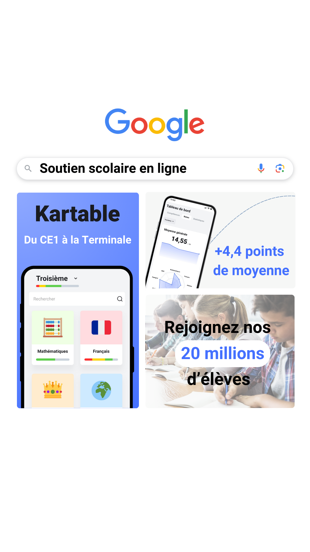 Kartable Facebook ad from Apr 7, 2026