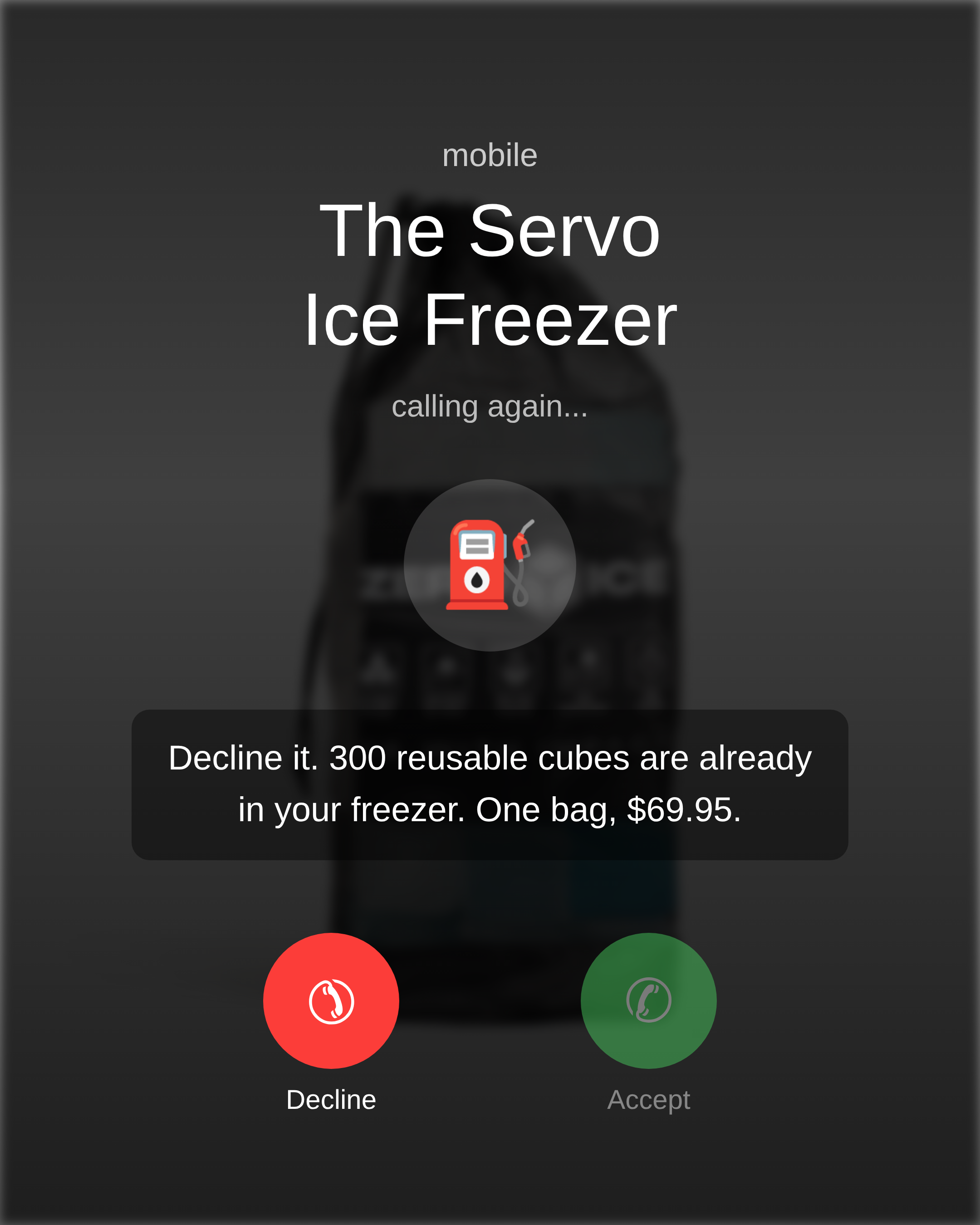 ZERO ICE Facebook ad