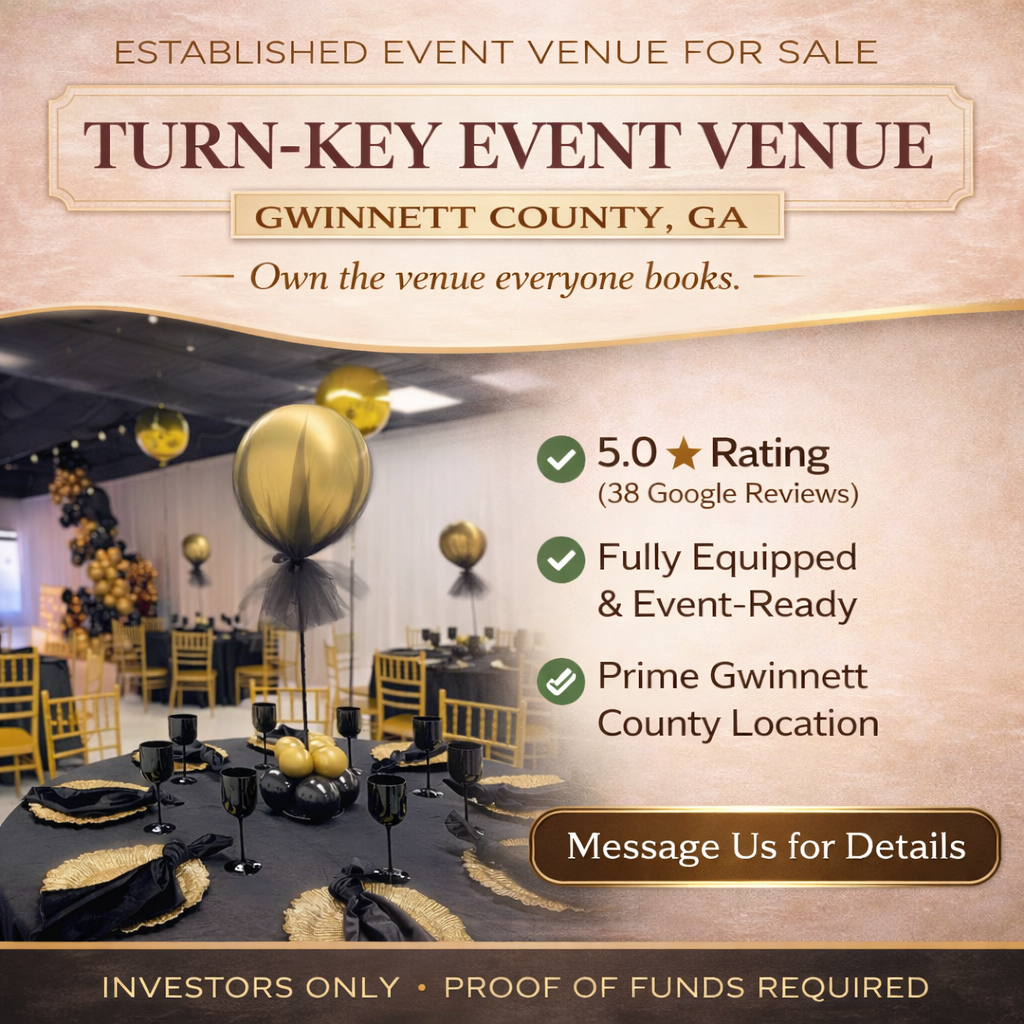 Event Venue Business for Sale- Atlanta Facebook ad