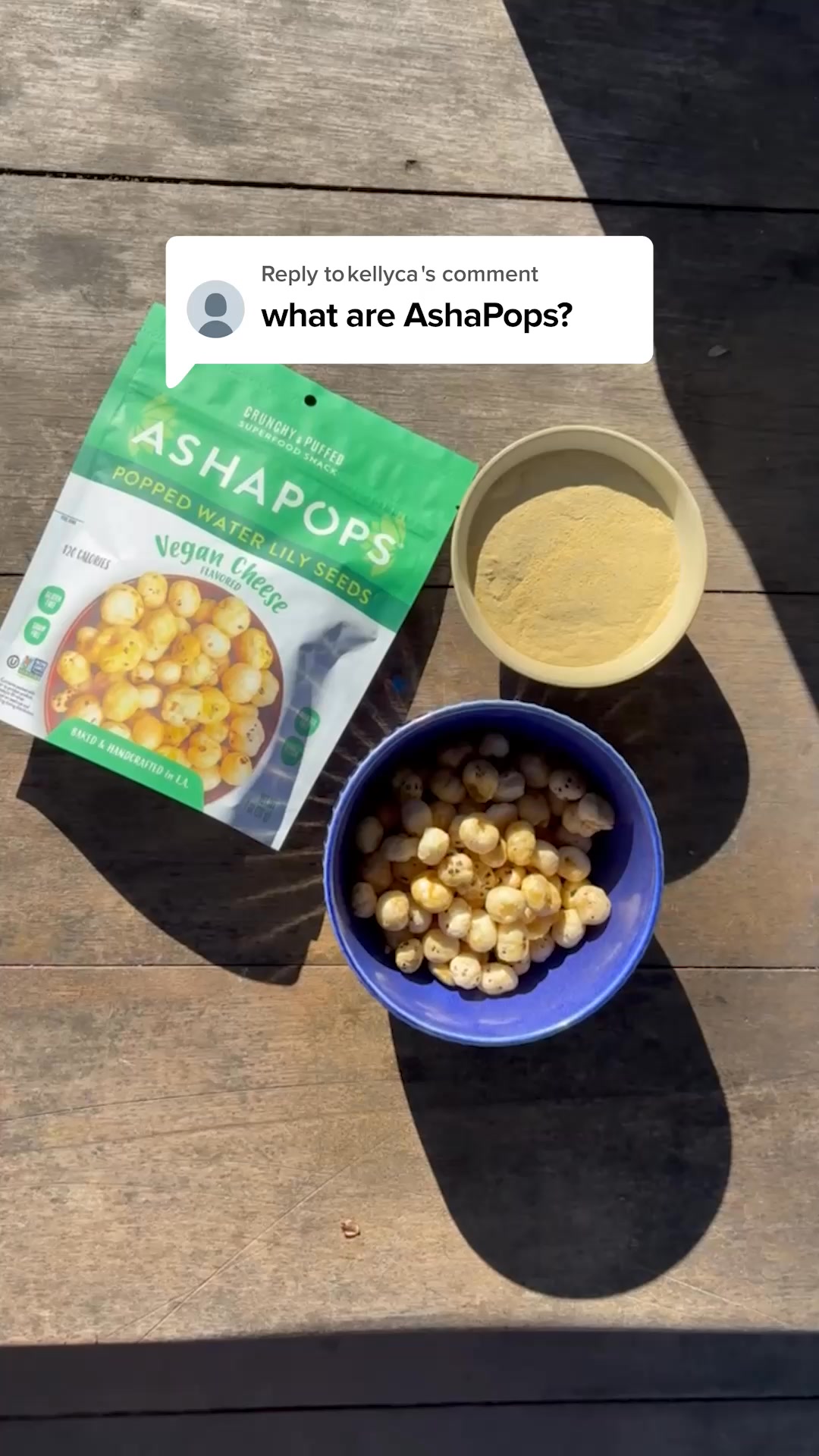 AshaPops Facebook ad: Crunchy + Satisfying, 120 Calories